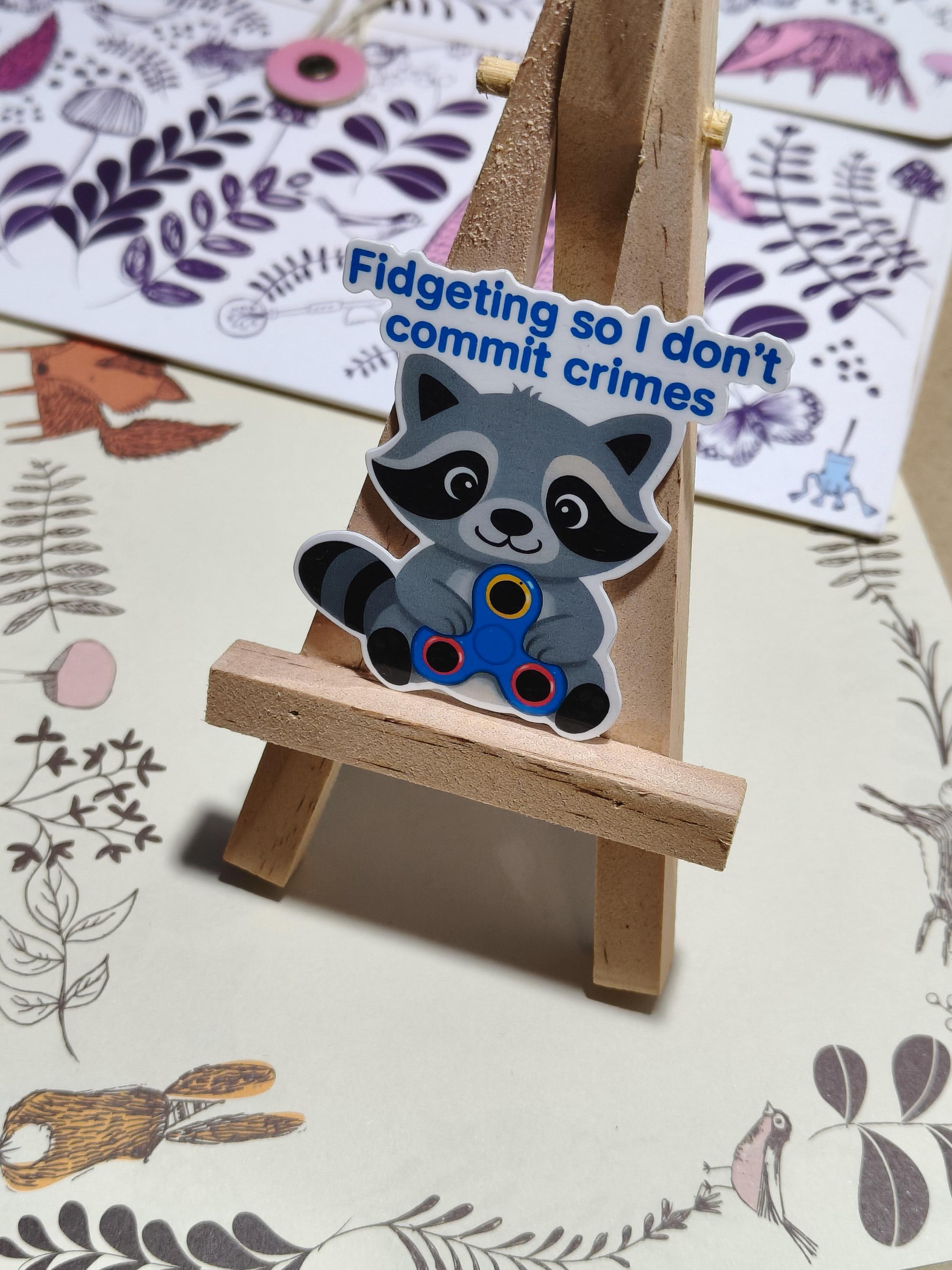 Vinyl Colourful Sticker Set - Fidget animals - Raccoon, otter, frog, cat, fish etc - Matte Laminated Stickers - Handmade - Water resistant