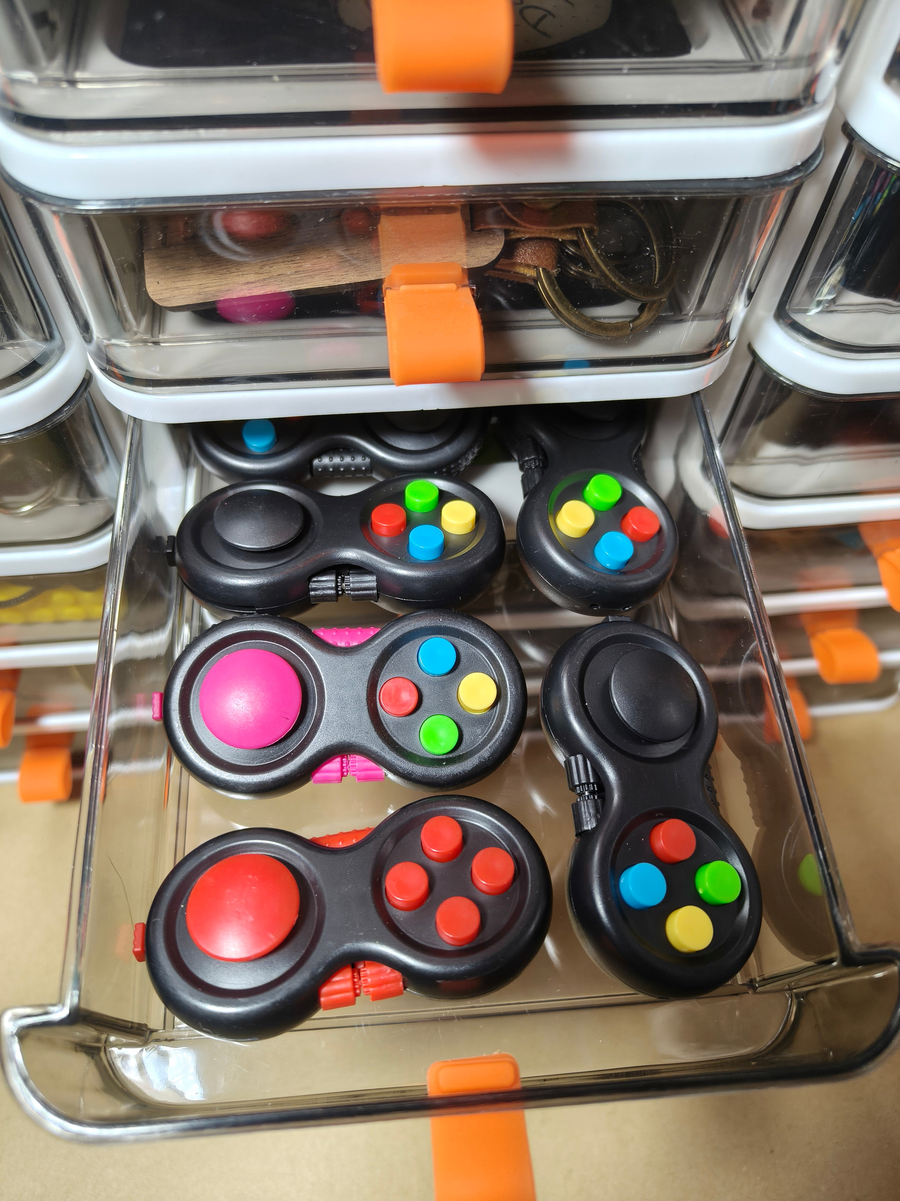 Game Controller Fidget - Black with accents - Buttons - Spins - Mixed Stim Fidget