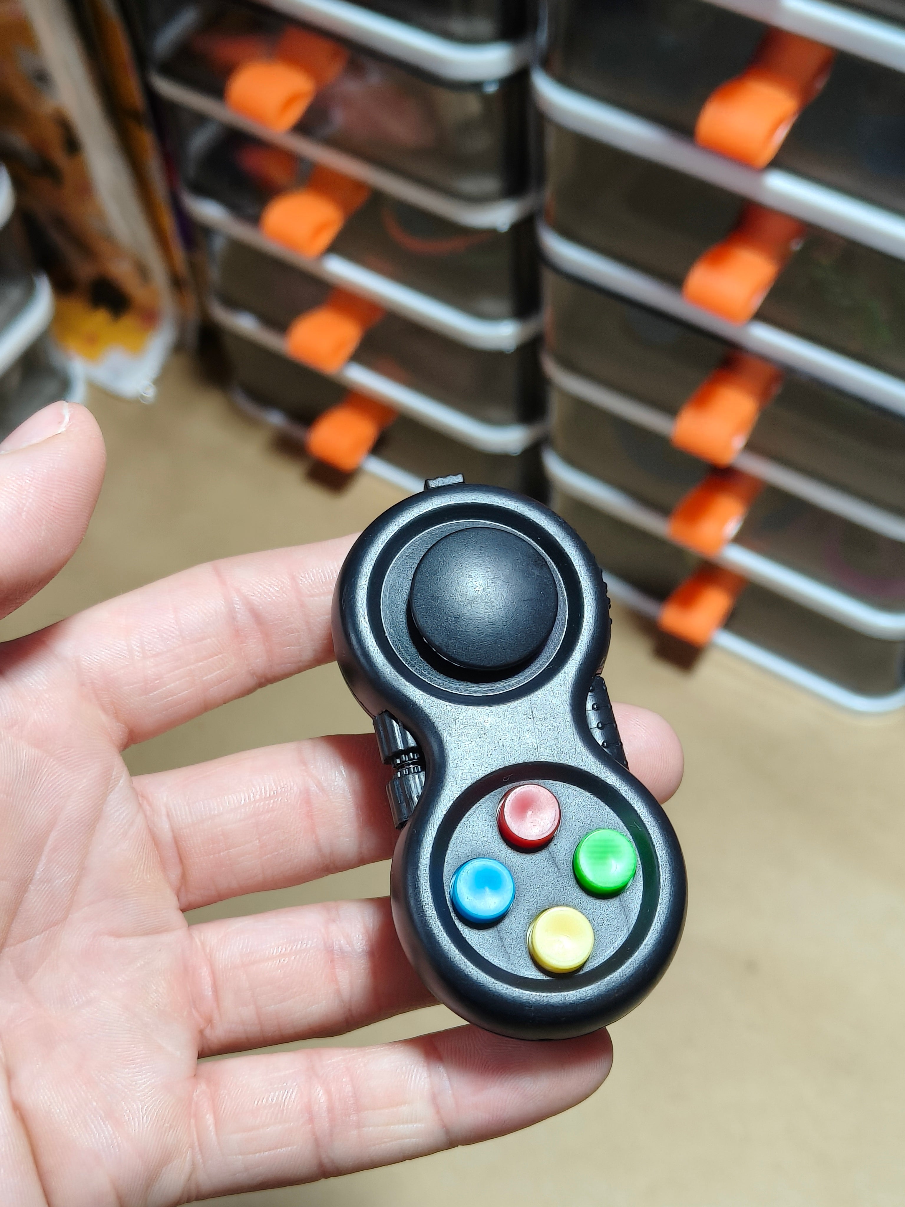 Game Controller Fidget - Black with accents - Buttons - Spins - Mixed Stim Fidget