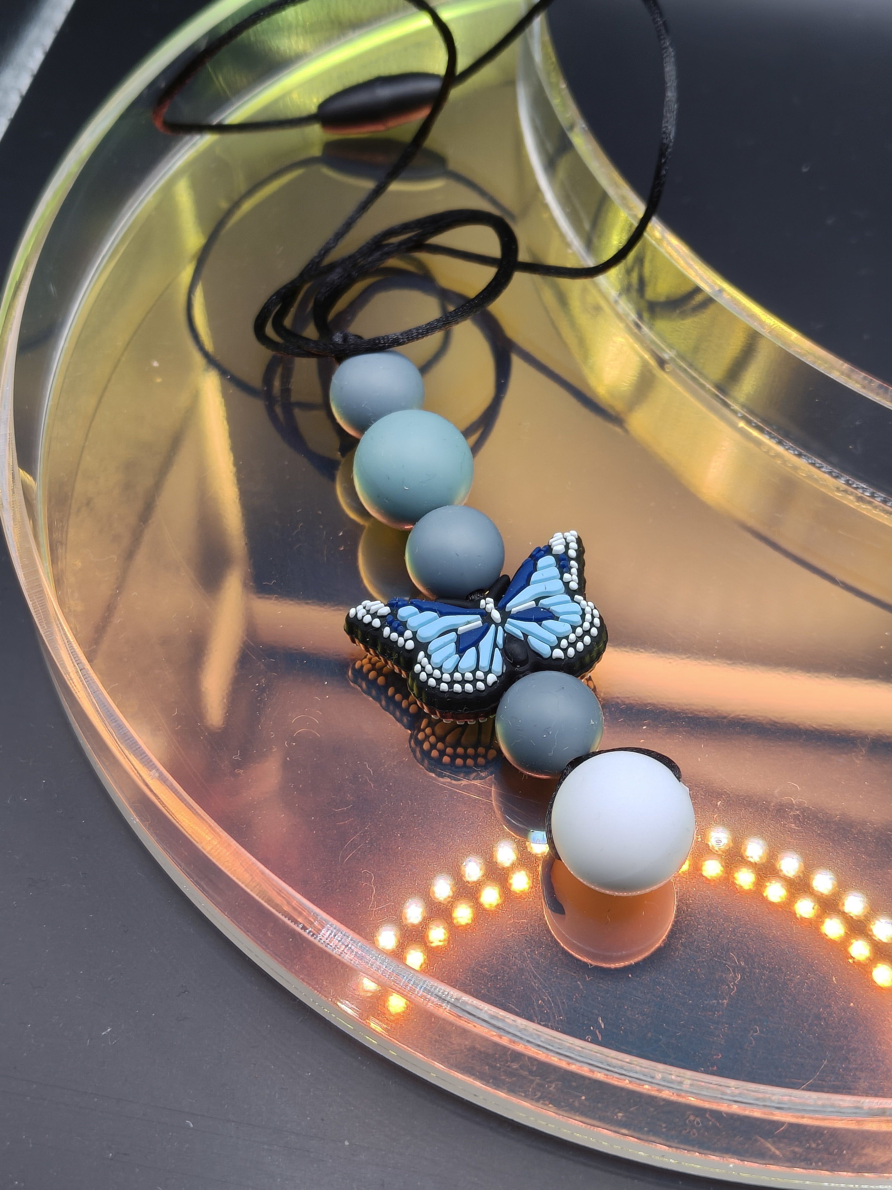 Handmade Silicone Beaded Necklace - Chewelry - Stim - Butterfly