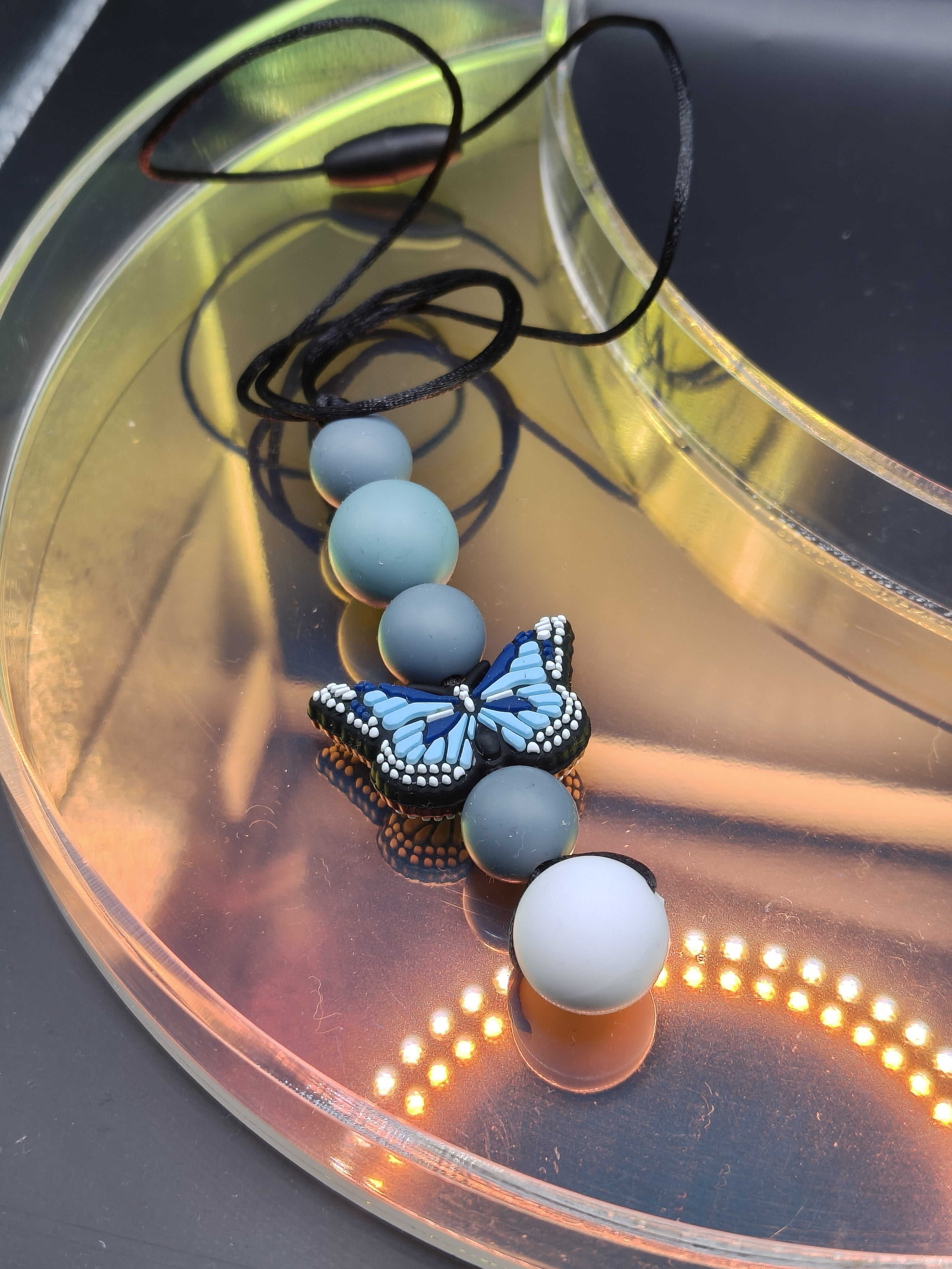 Handmade Silicone Beaded Necklace - Chewelry - Stim - Butterfly