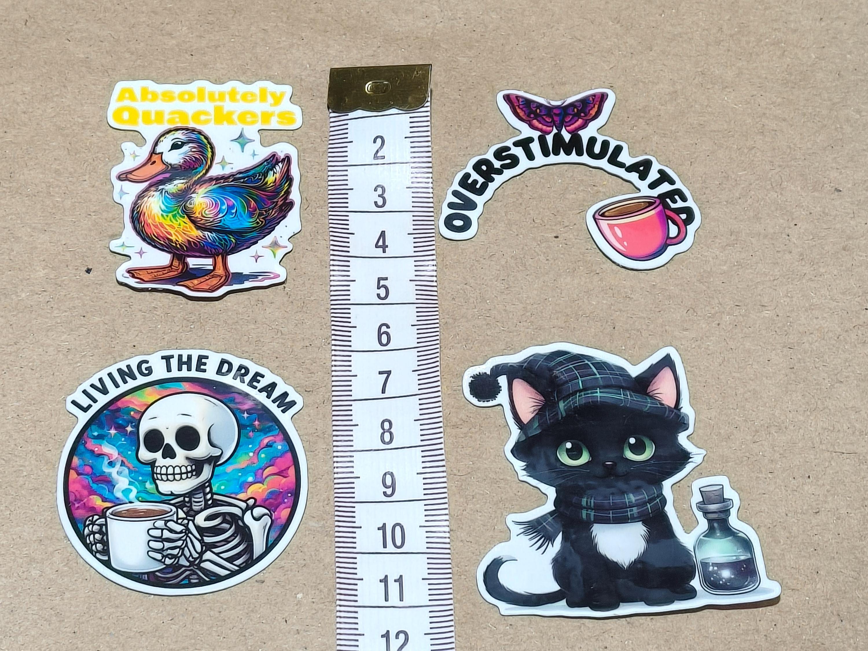 Vinyl Fidget Sticker - Fidget fish chew necklace - Autism ADHD - Handmade - Water Resistant