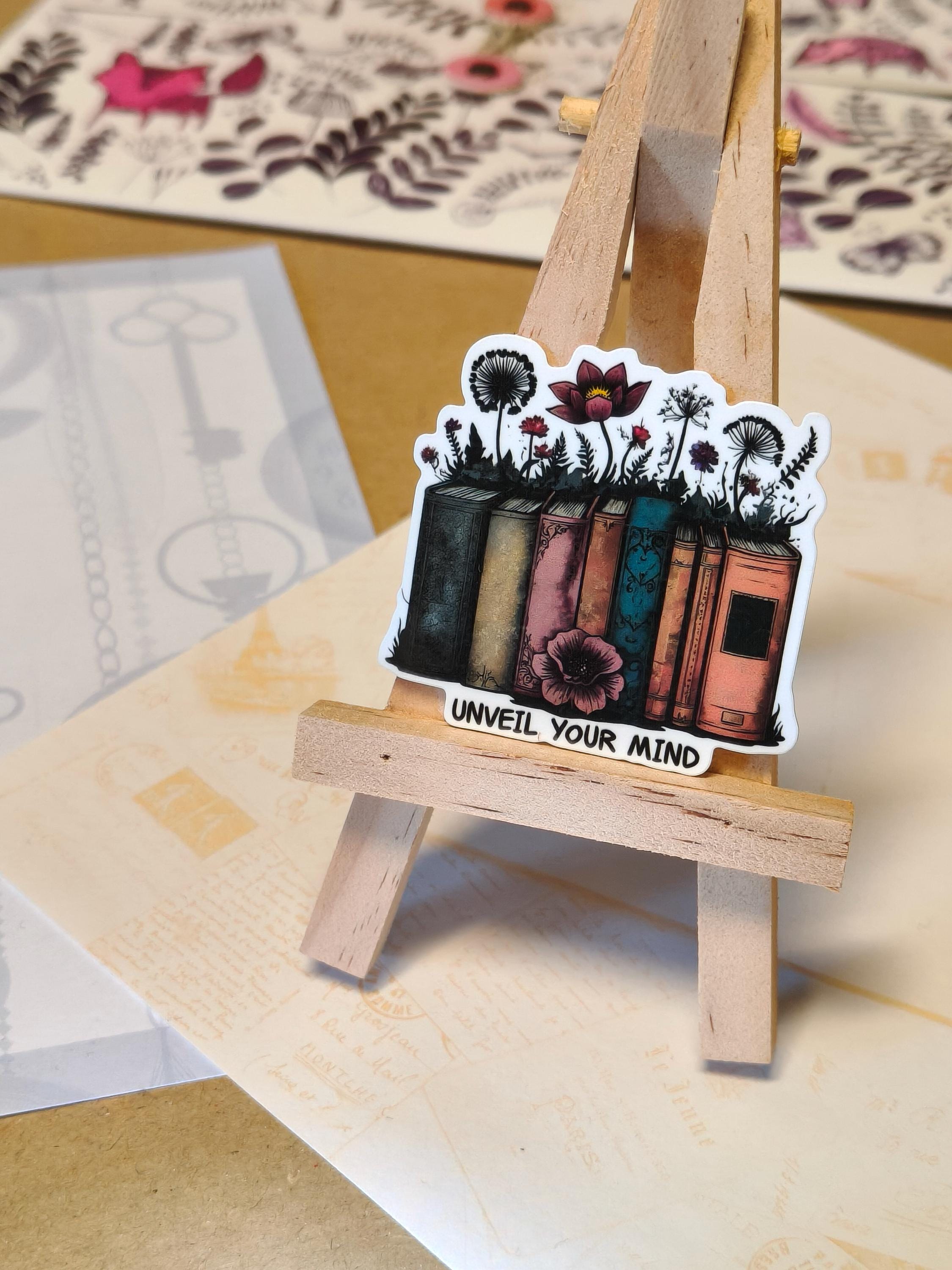 Vinyl Gothic Sticker - Unveil Your Mind - Creepy flower books - Matte Laminated Sticker - Handmade - Water resistant