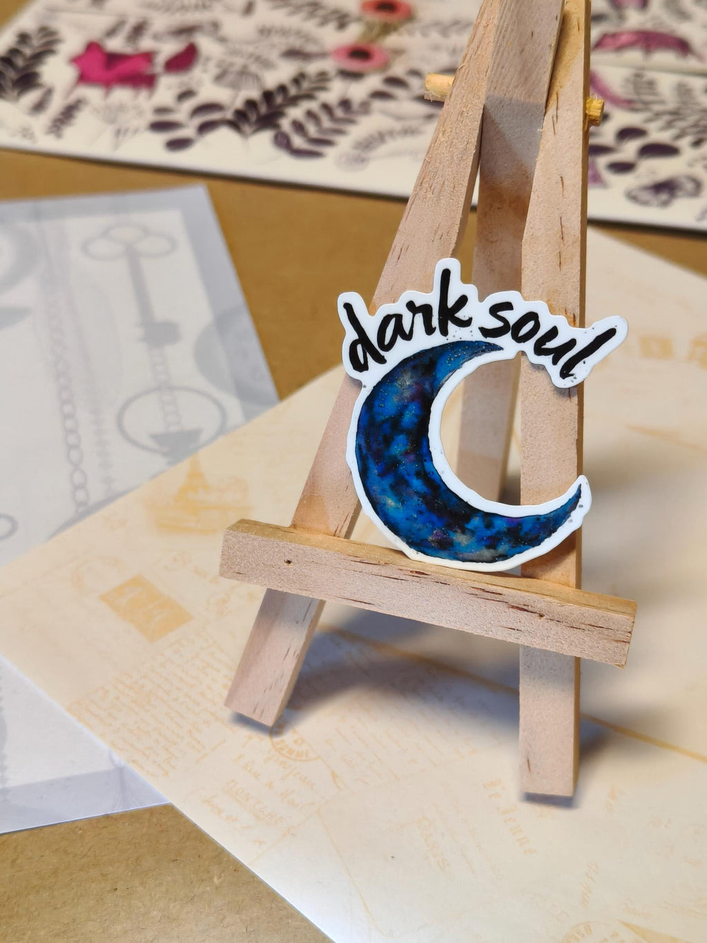 Vinyl Gothic Sticker Set - Dark bookish theme - Spells, candles, books, moon - Matte Laminated Stickers - Handmade - Water resistant