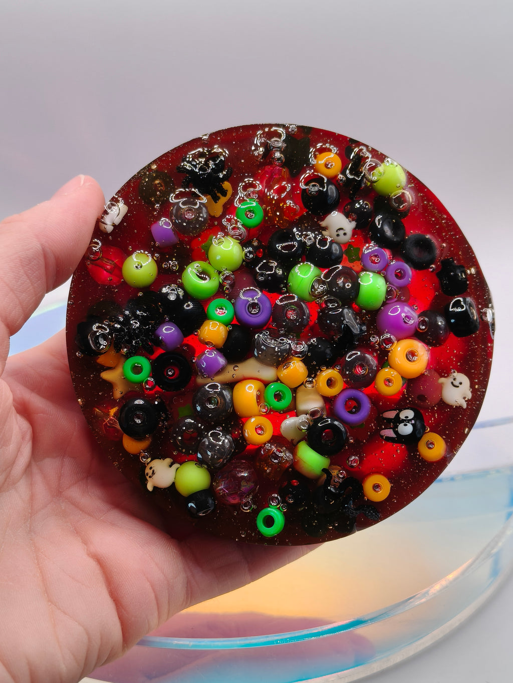 Reusable Picky Pad - Halloween - Beads And Resin Pieces - Up to 30 Uses - Remouldable Remeltable