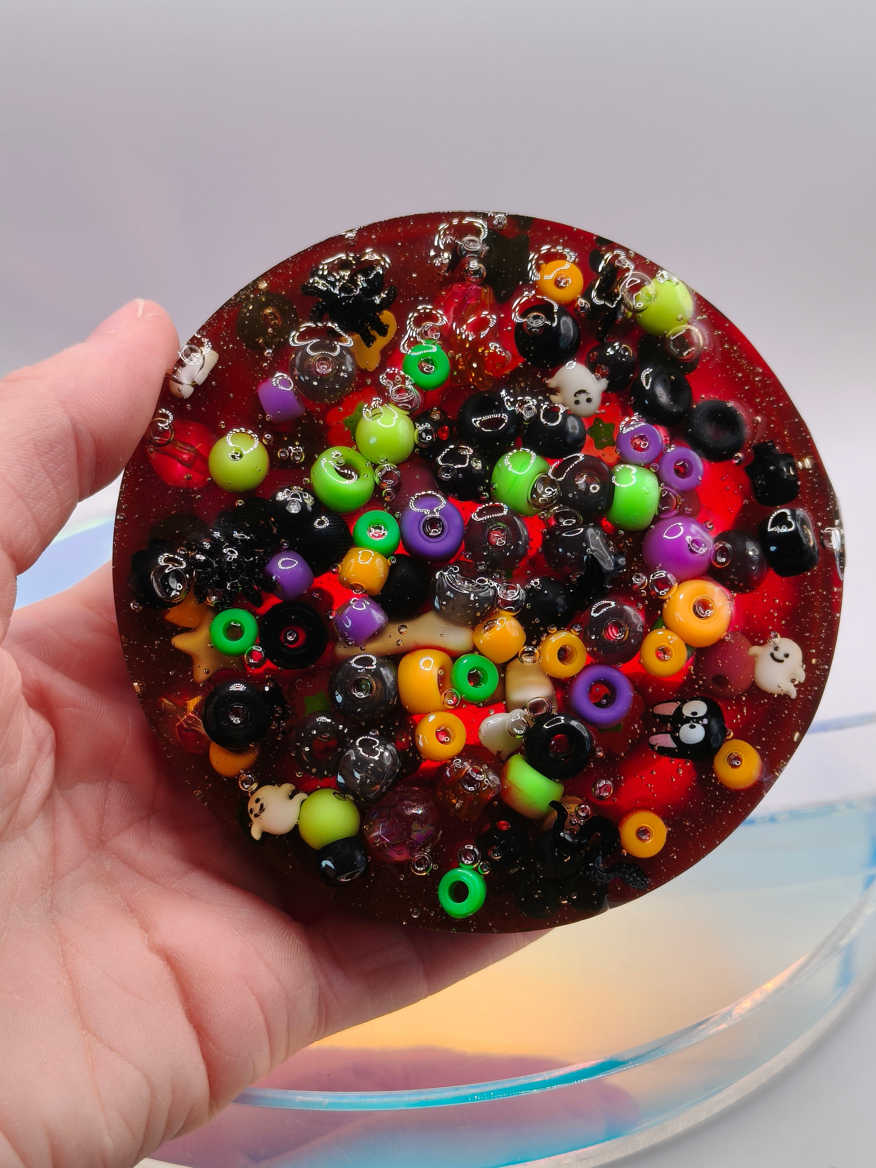 Reusable Picky Pad - Halloween - Beads And Resin Pieces - Up to 30 Uses - Remouldable Remeltable