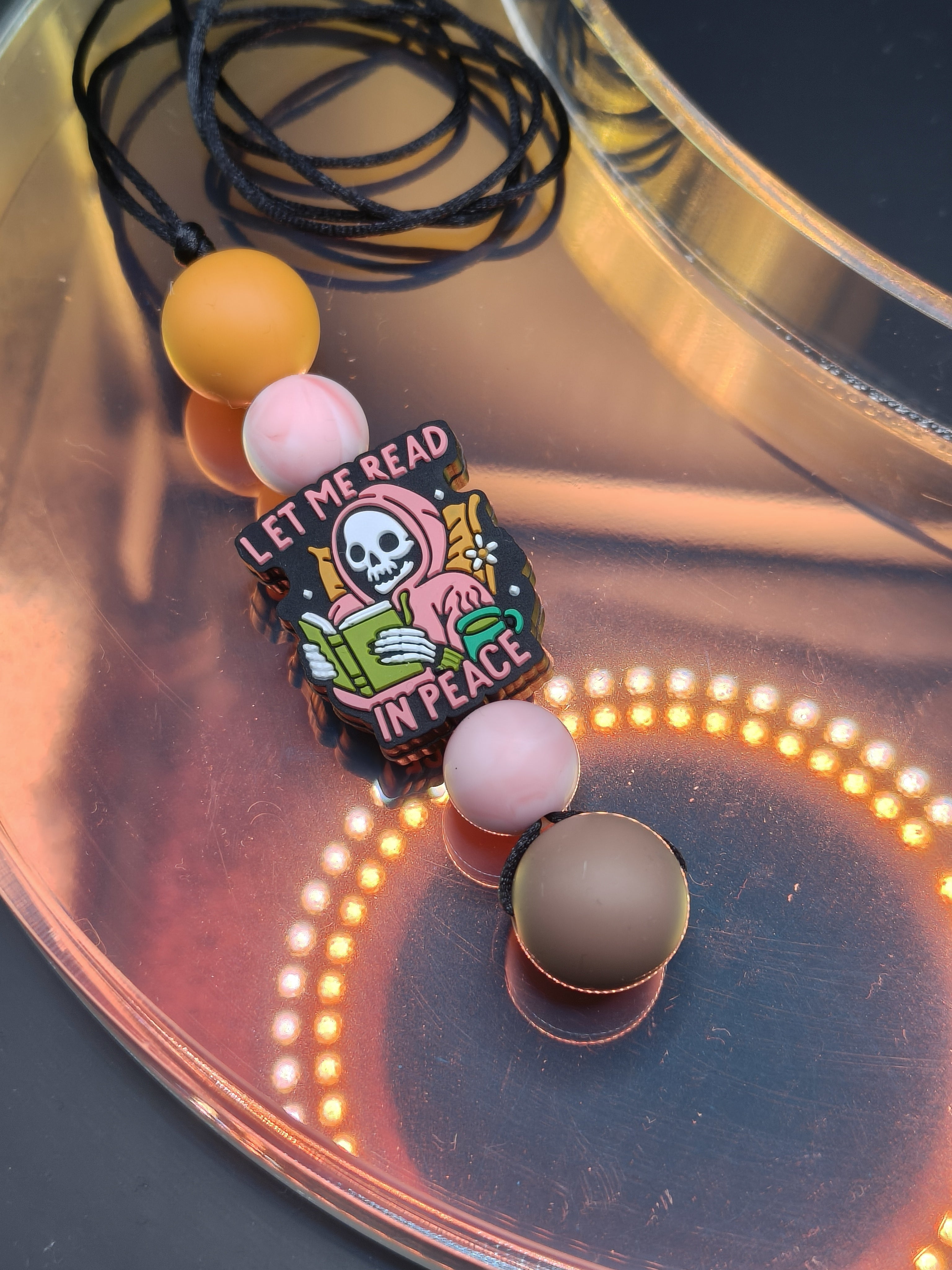 Handmade Silicone Beaded Chewelry - Necklace - Stim - Reading Skeleton