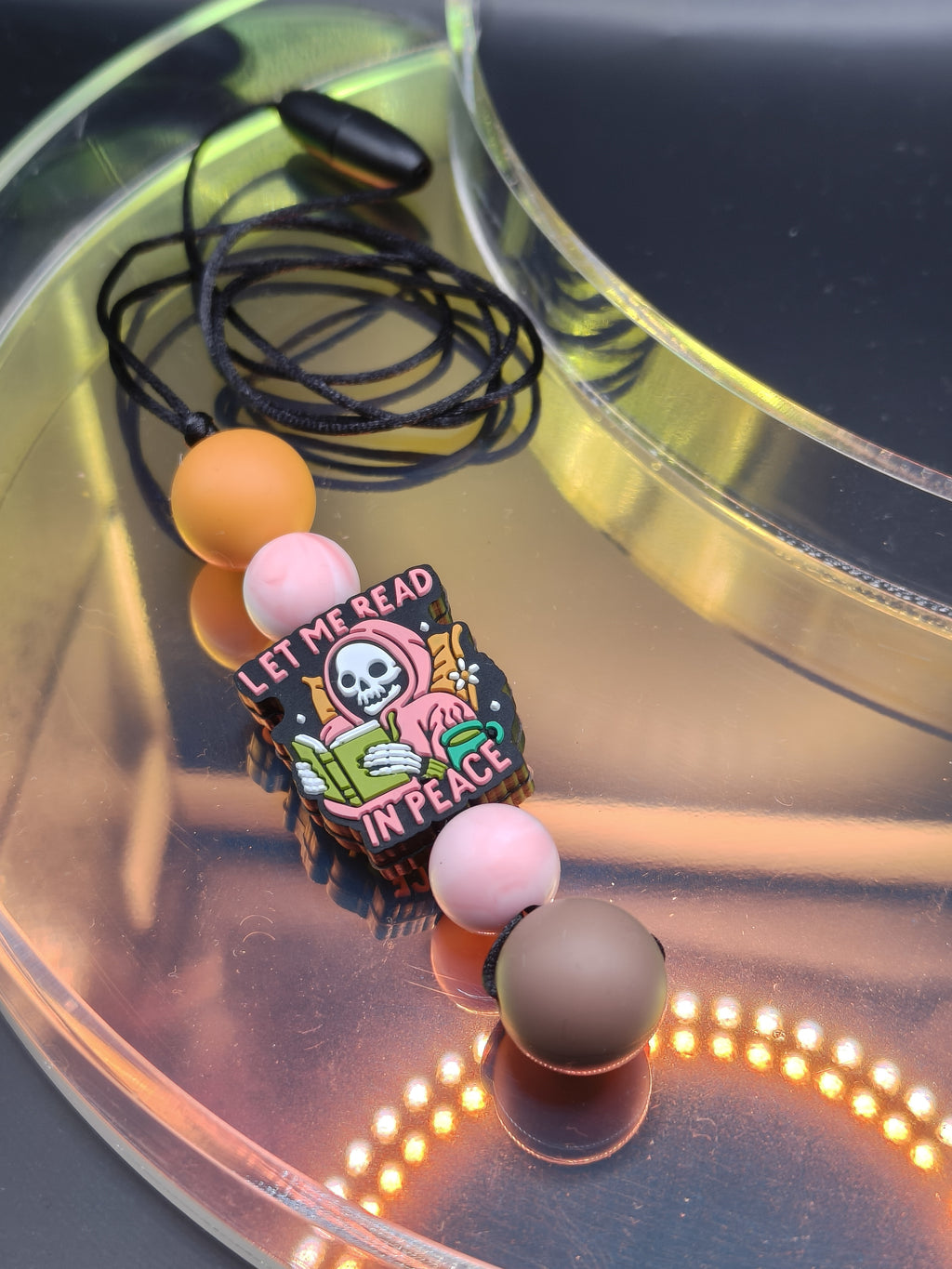 Handmade Silicone Beaded Chewelry - Necklace - Stim - Reading Skeleton