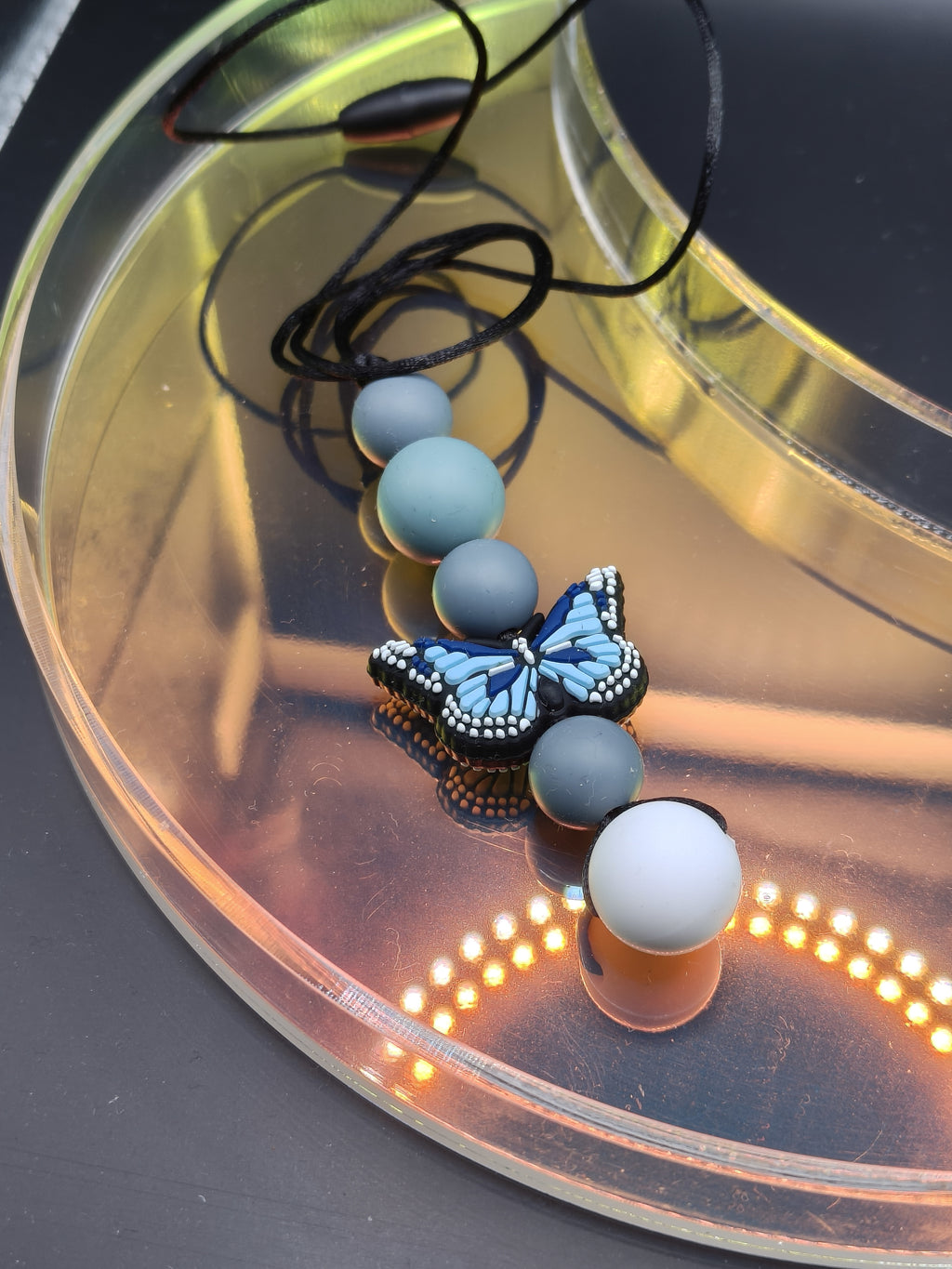 Handmade Silicone Beaded Necklace - Chewelry - Stim - Butterfly