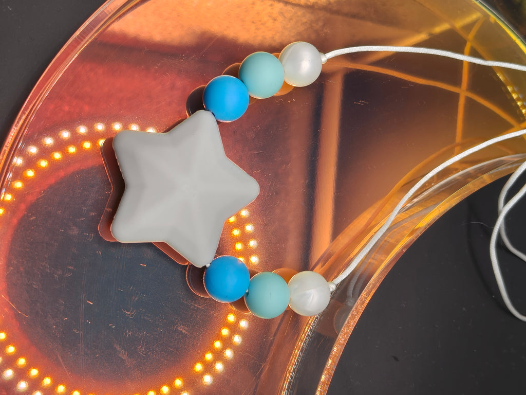 Handmade Silicone Beaded Necklace - Chewelry - Stim - Large Star
