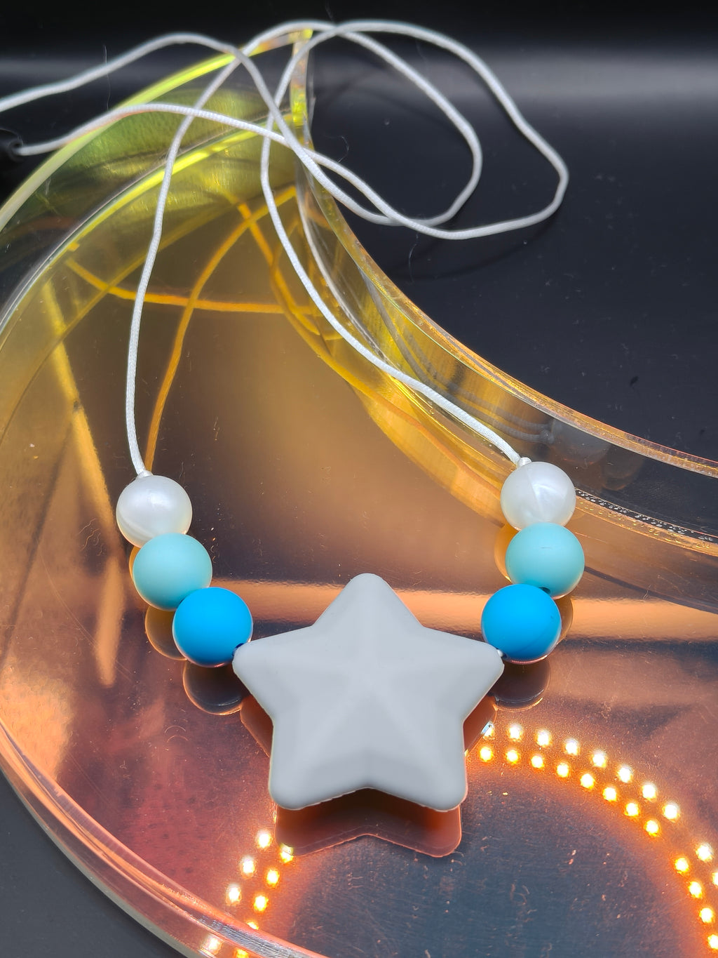Handmade Silicone Beaded Necklace - Chewelry - Stim - Large Star