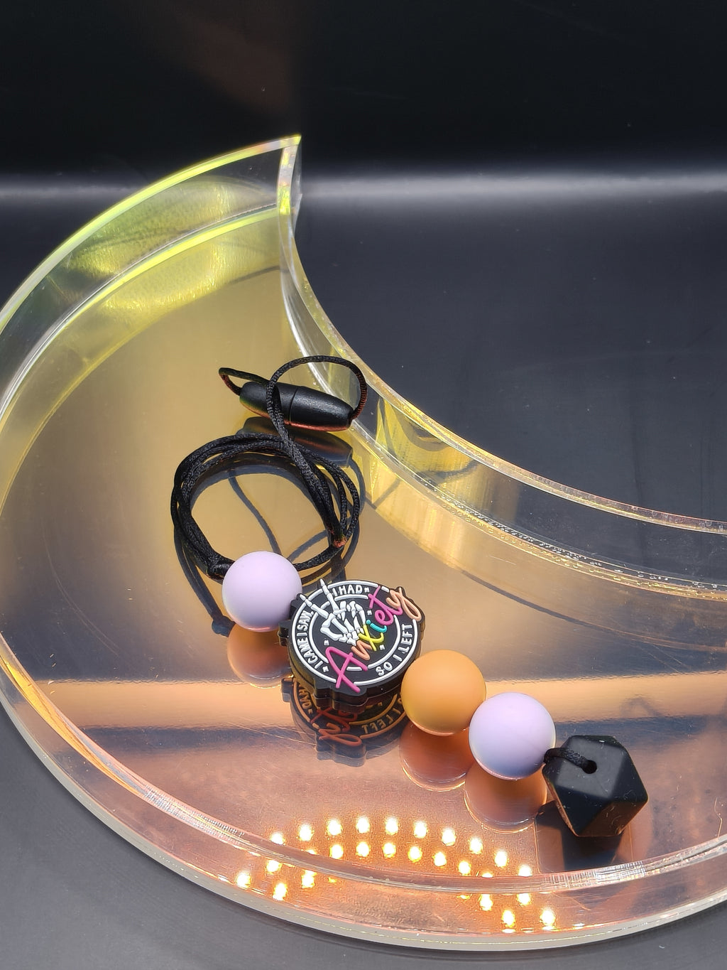 Handmade Silicone Beaded Necklace - Chewelry - Stim - Anxiety Skeleton