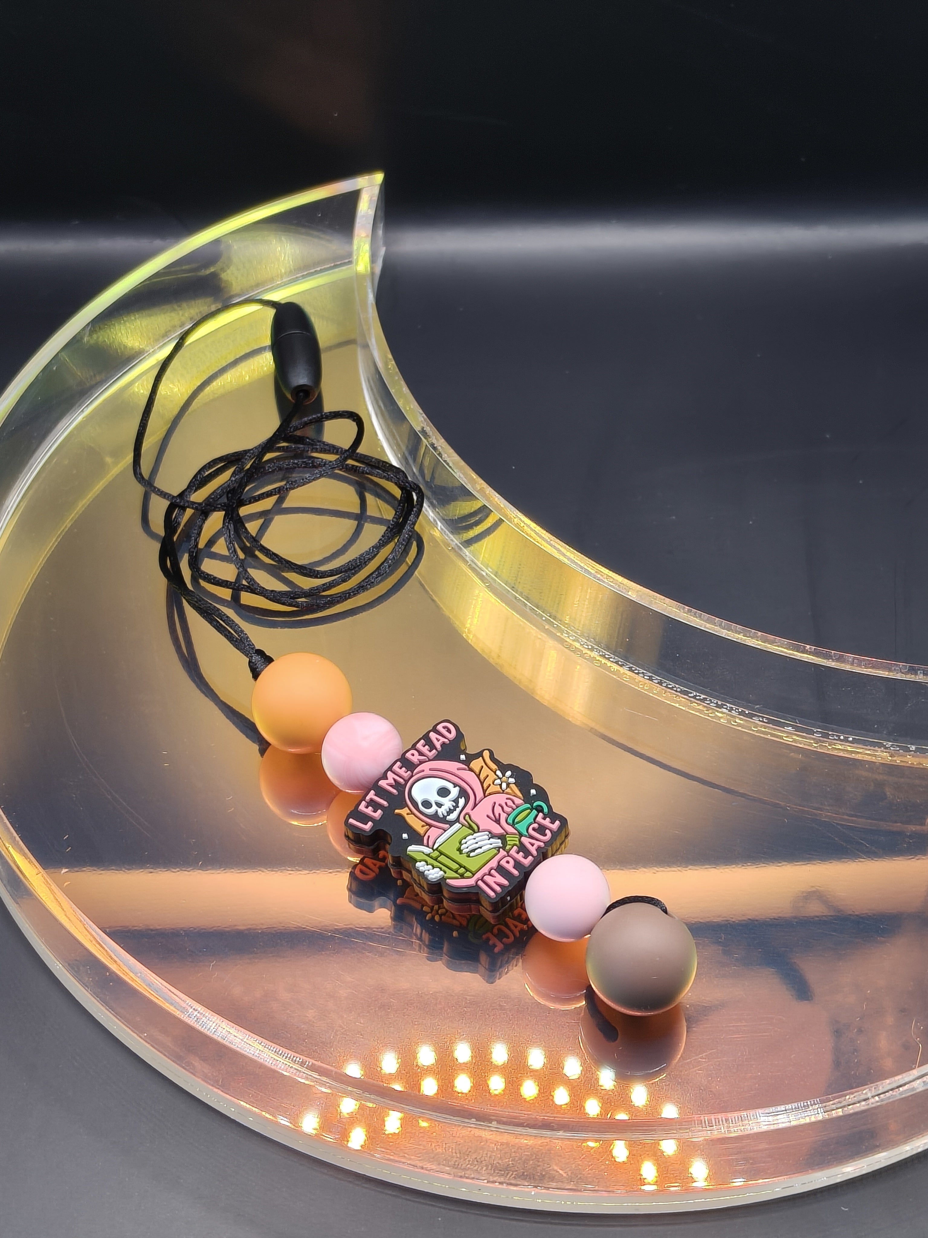 Handmade Silicone Beaded Chewelry - Necklace - Stim - Reading Skeleton
