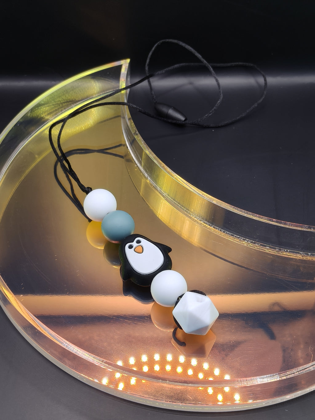 Handmade Silicone Beaded Necklace - Chewelry - Stim - Penguin