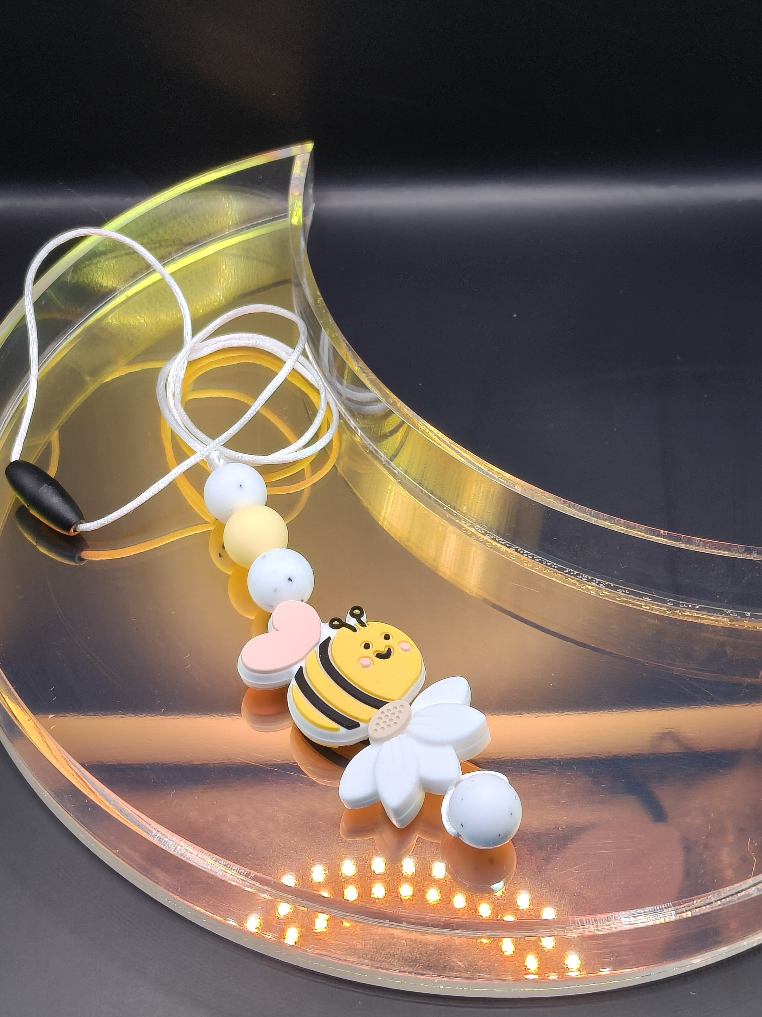 Handmade Silicone Beaded Necklace - Chewelry - Stim - Bee Flower