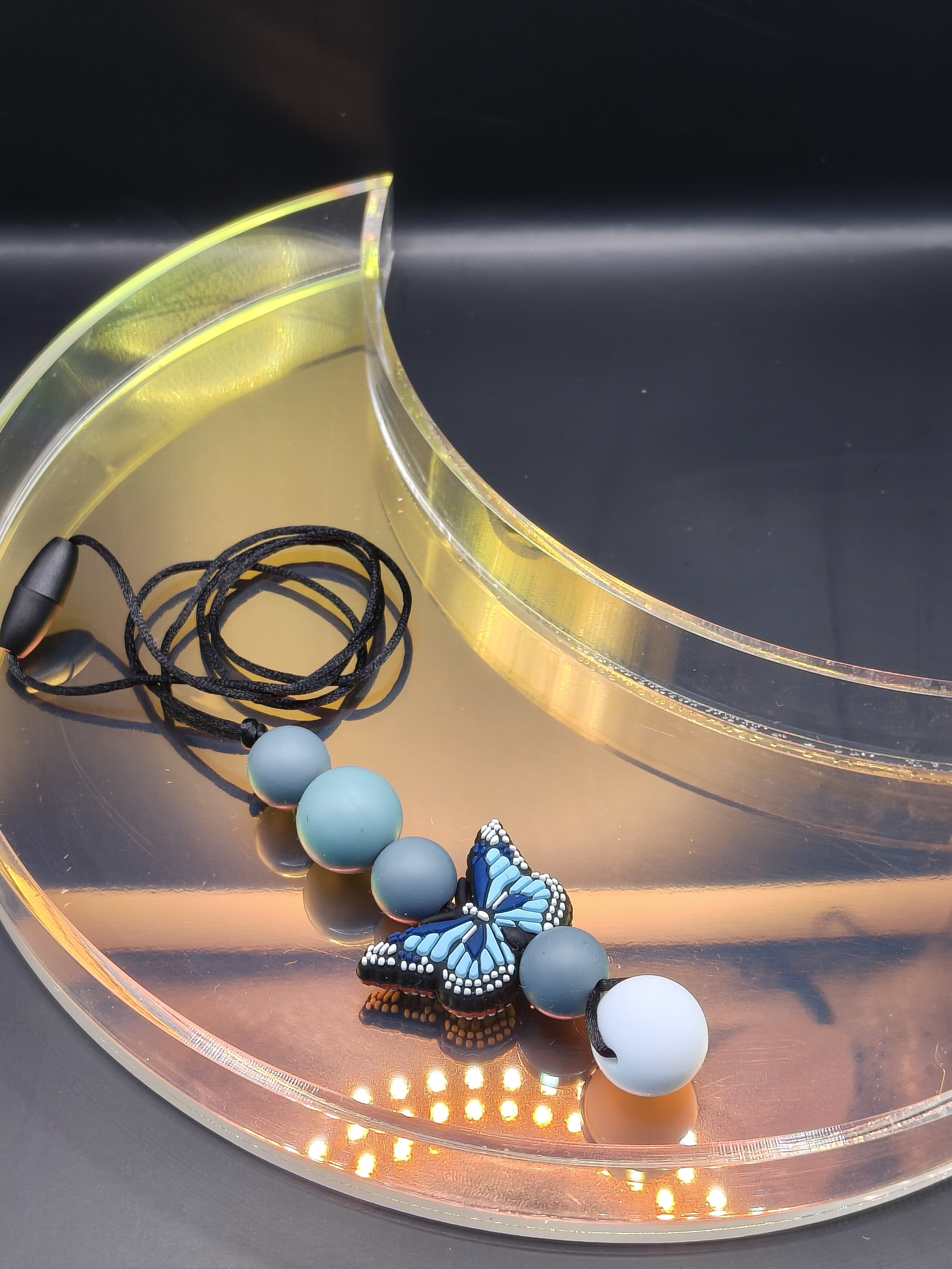 Handmade Silicone Beaded Necklace - Chewelry - Stim - Butterfly