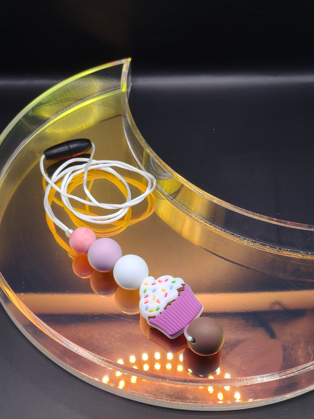 Handmade Silicone Beaded Necklace - Chewelry - Stim - Cupcake