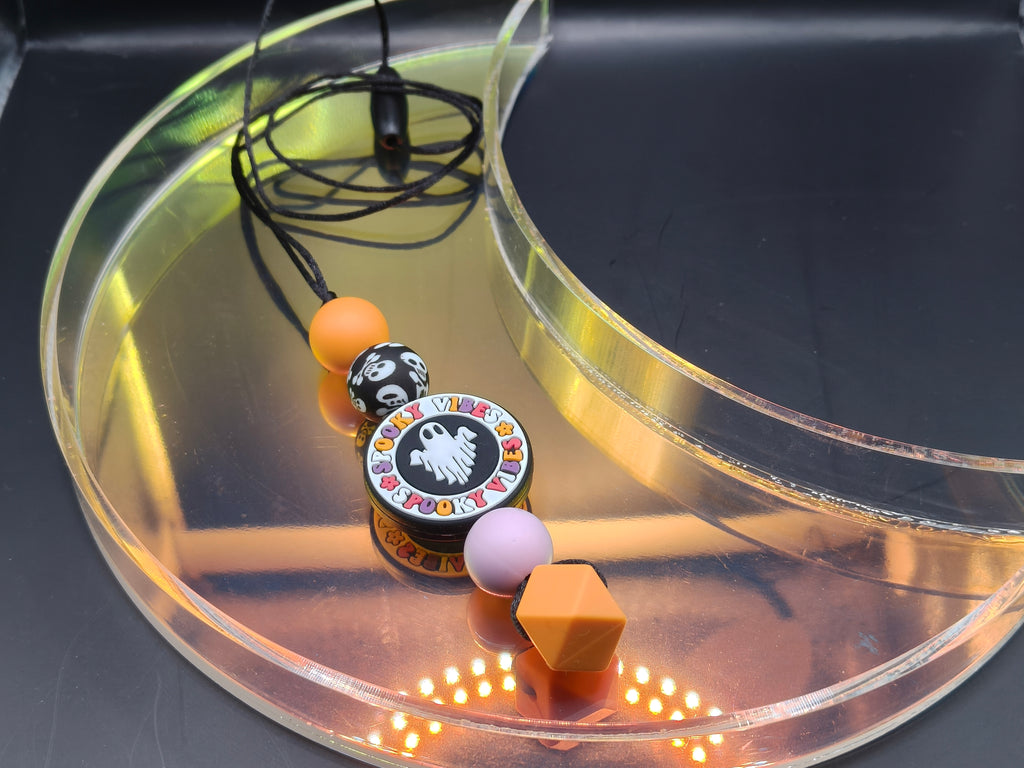 Handmade Silicone Beaded Necklace - Chewelry - Stim - Spooky Vibes Ghost