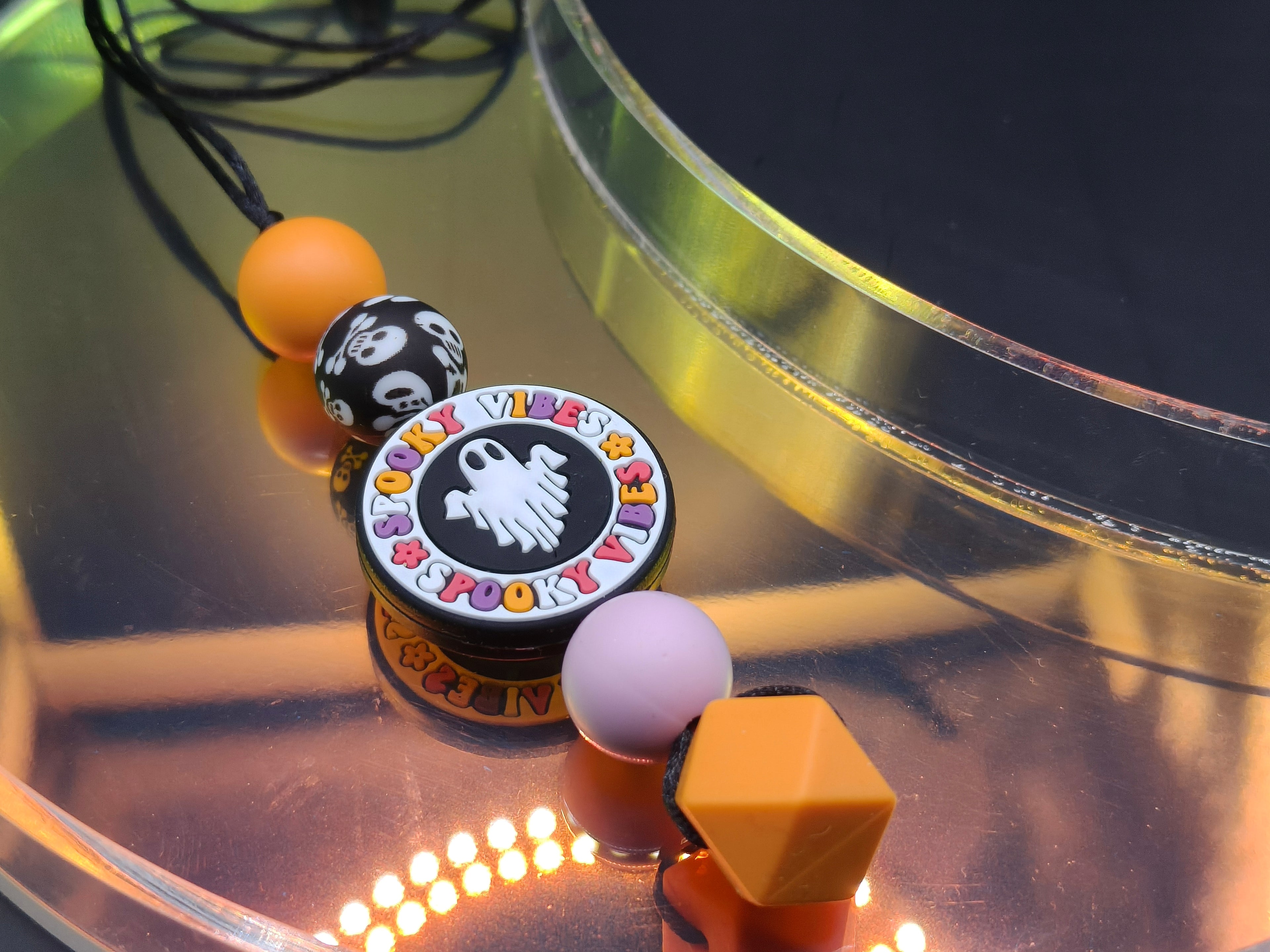 Handmade Silicone Beaded Necklace - Chewelry - Stim - Spooky Vibes Ghost