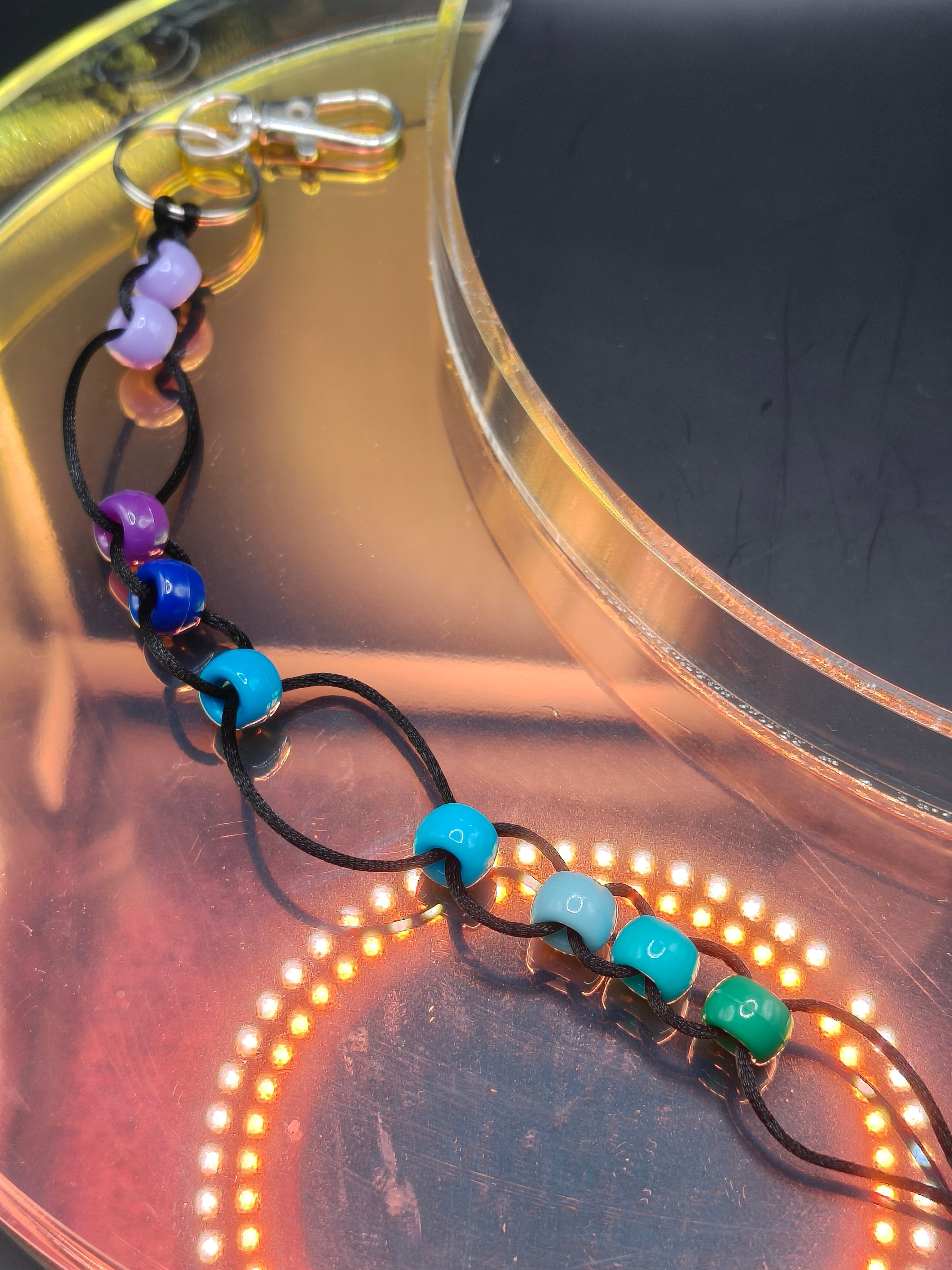 Sliding Beaded Fidget Keychain - Cold Black