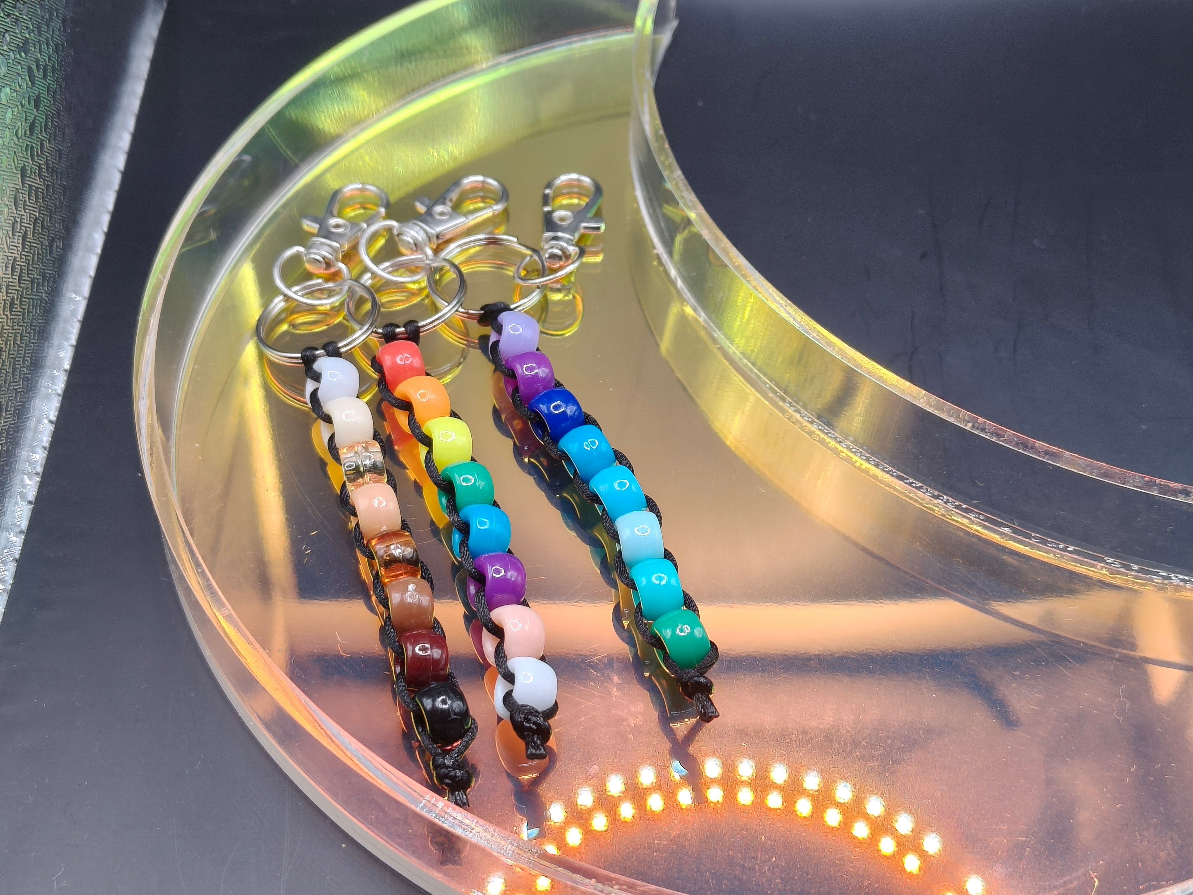 Spinning Beaded Fidget Keychain - Coffee Black