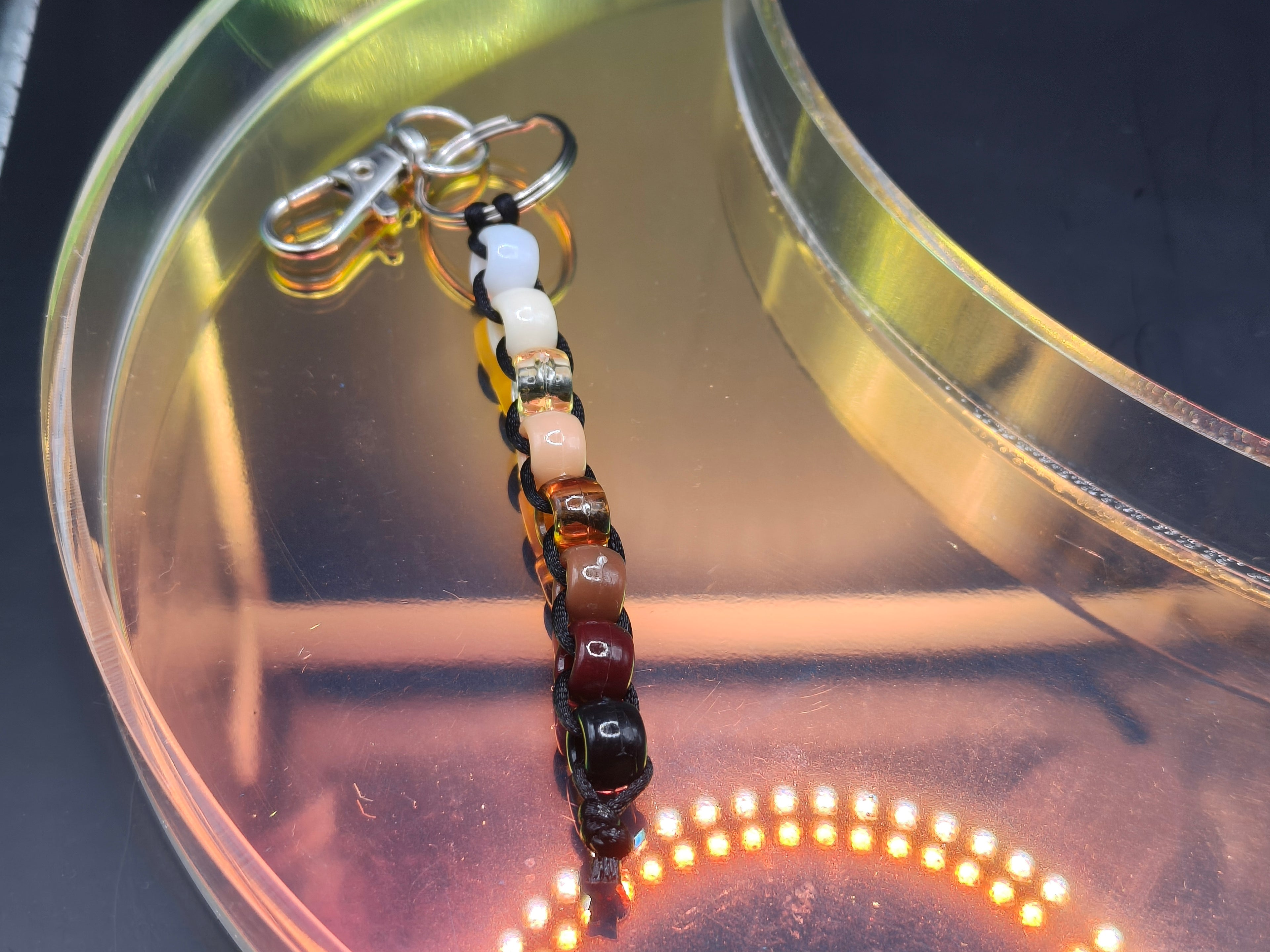 Spinning Beaded Fidget Keychain - Coffee Black