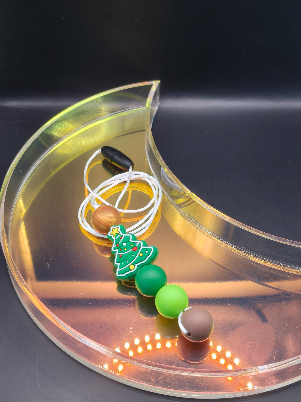 Handmade Silicone Beaded Necklace - Chewelry - Christmas Tree