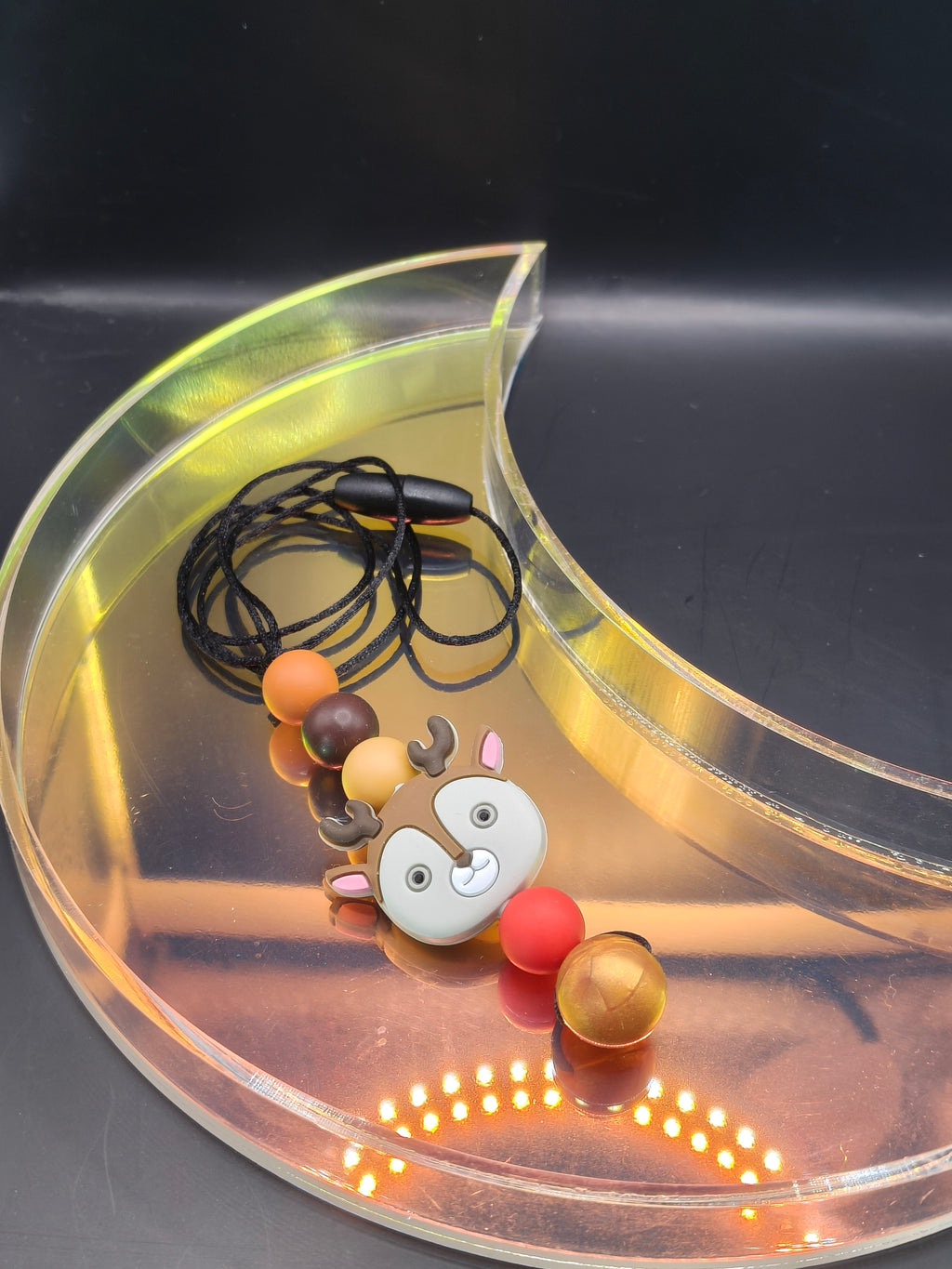 Handmade Silicone Beaded Necklace - Chewelry - Reindeer