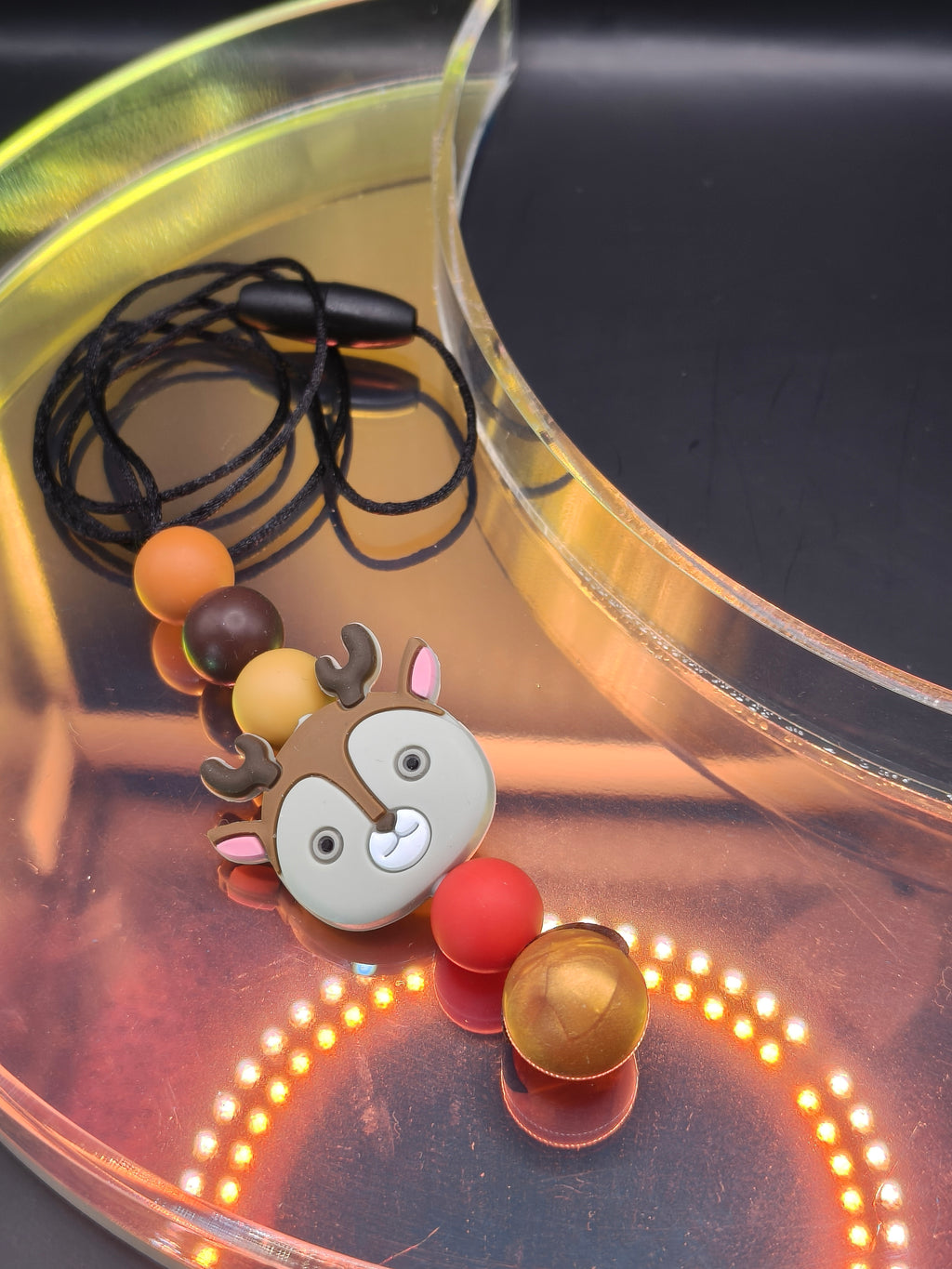 Handmade Silicone Beaded Necklace - Chewelry - Reindeer