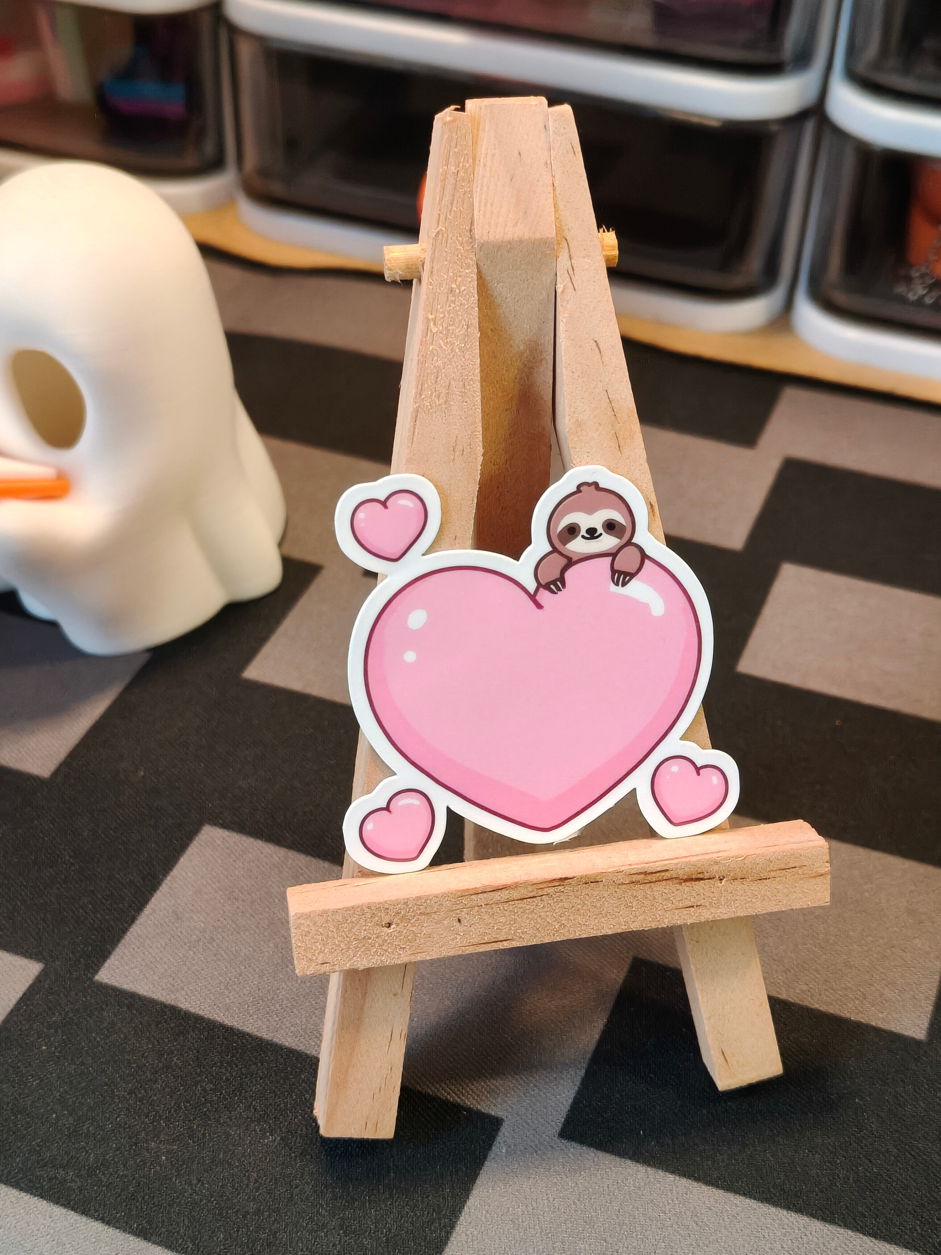 Love Sloth - Matte Laminated Sticker - Handmade - Water resistant