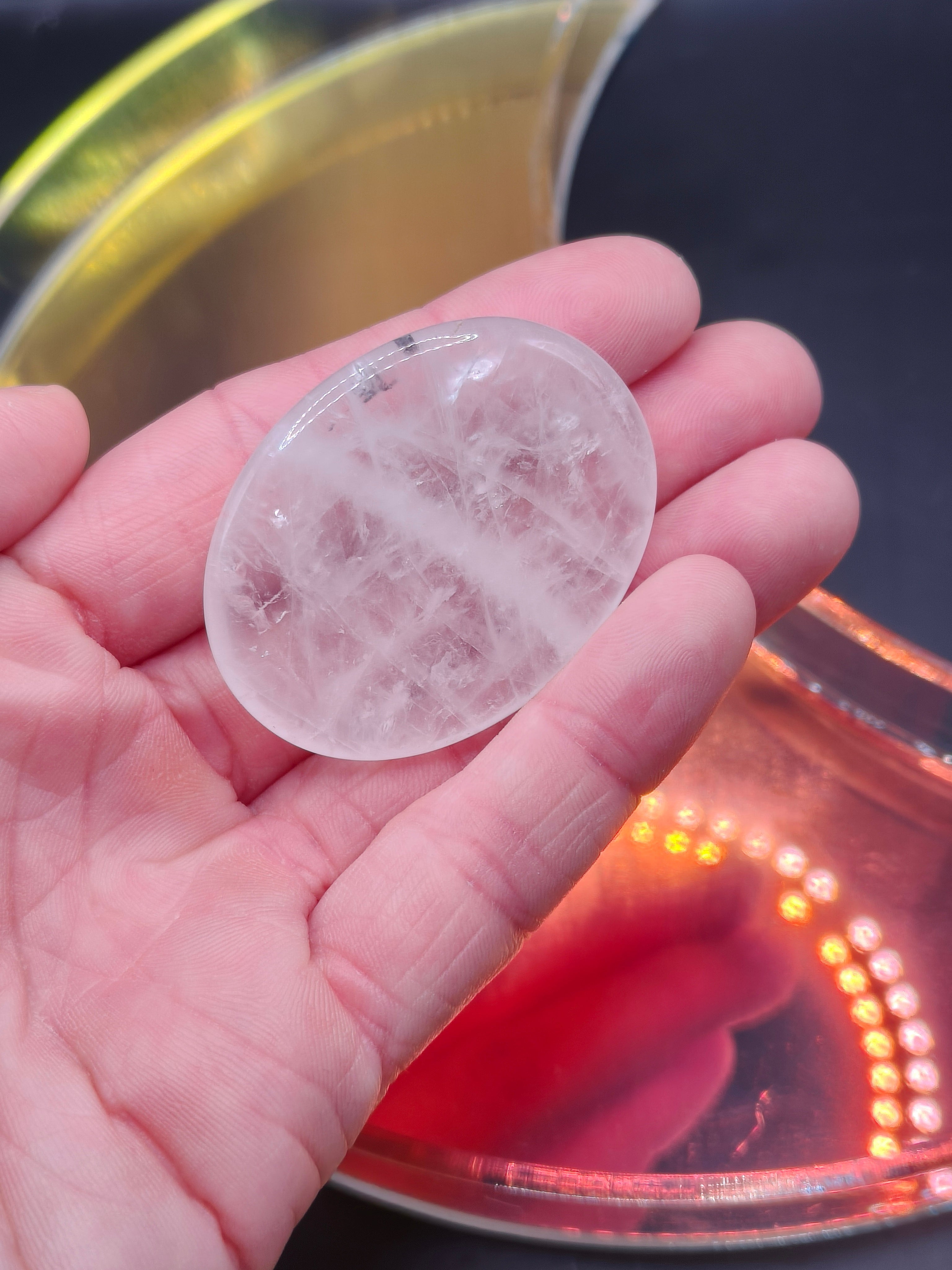 Worry Stones - Pair - Rose and Clear Quartz