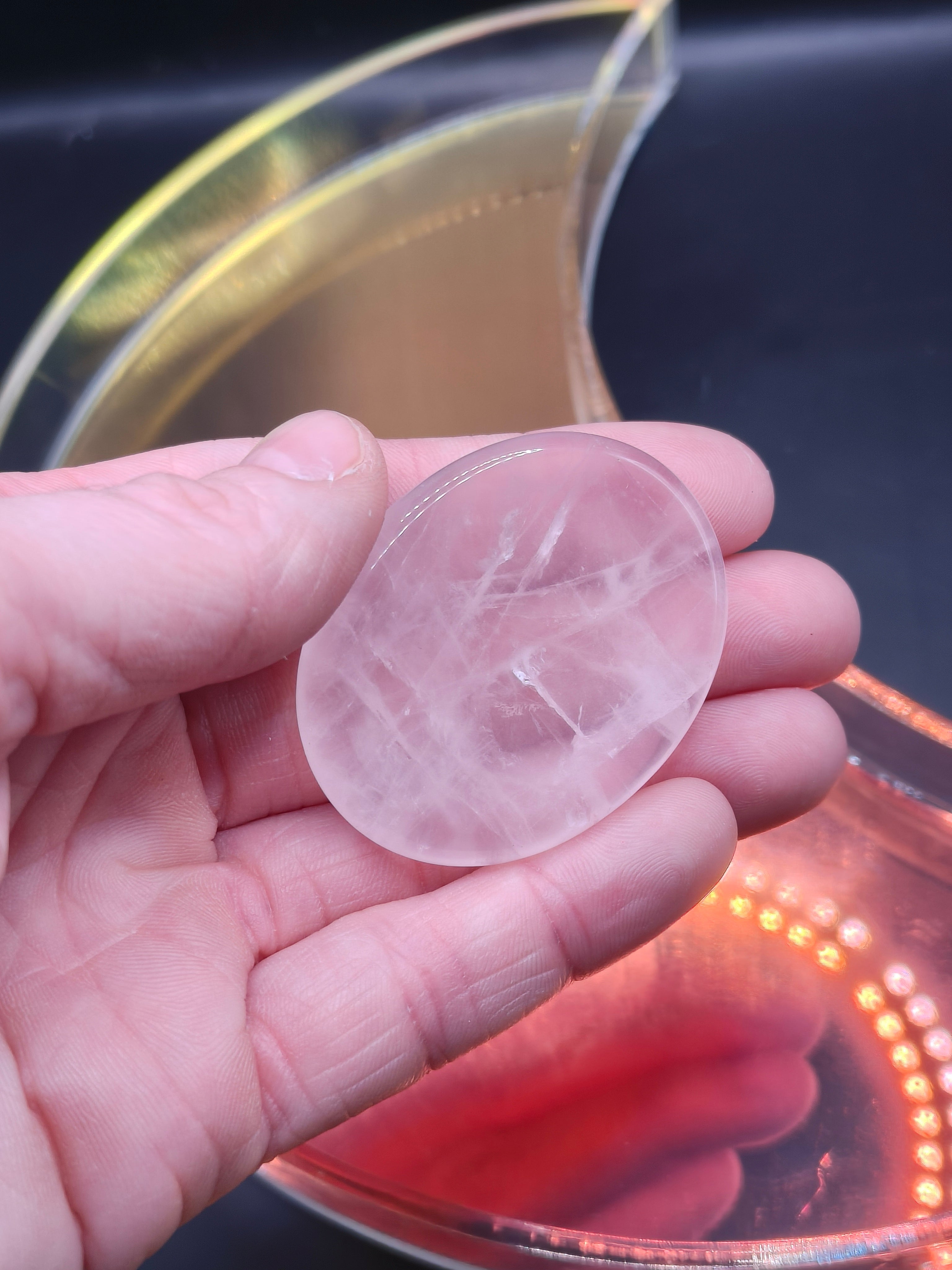 Worry Stones - Pair - Rose and Clear Quartz