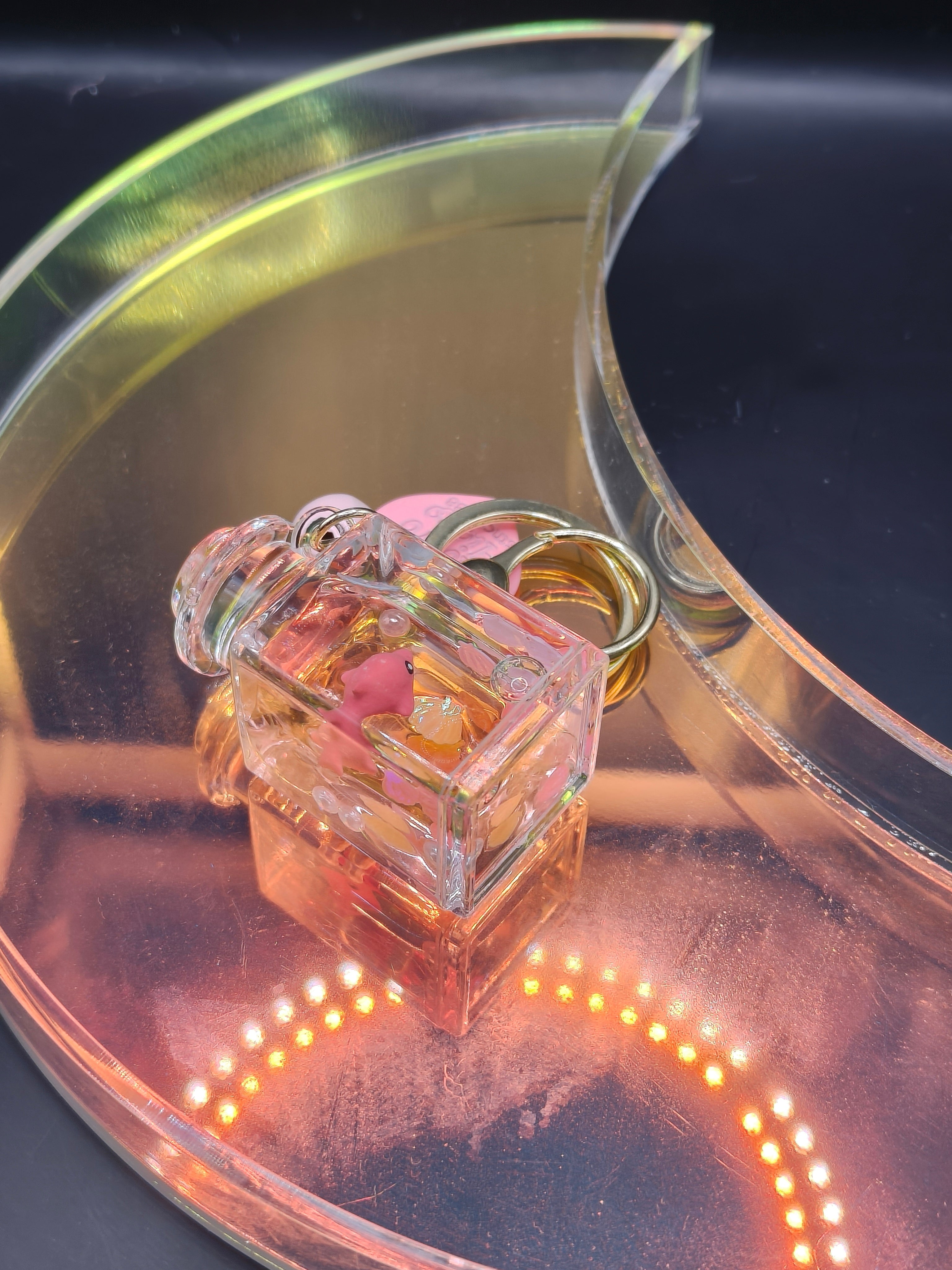 Pink Fish Liquid Motion Keychain