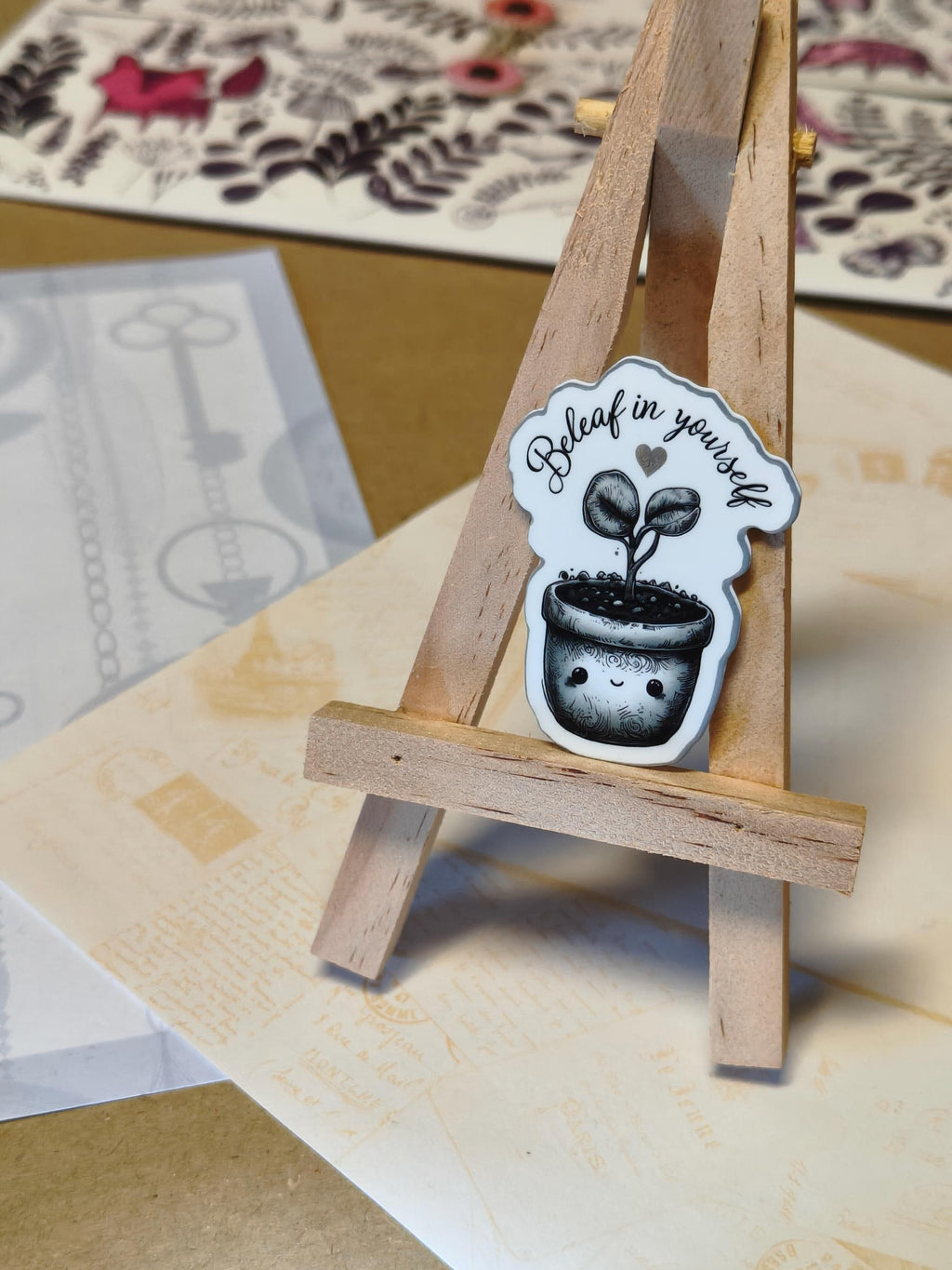 Vinyl Gothic Sticker - Beleaf Plant - Motivation - Matte Laminated Sticker - Handmade - Water resistant