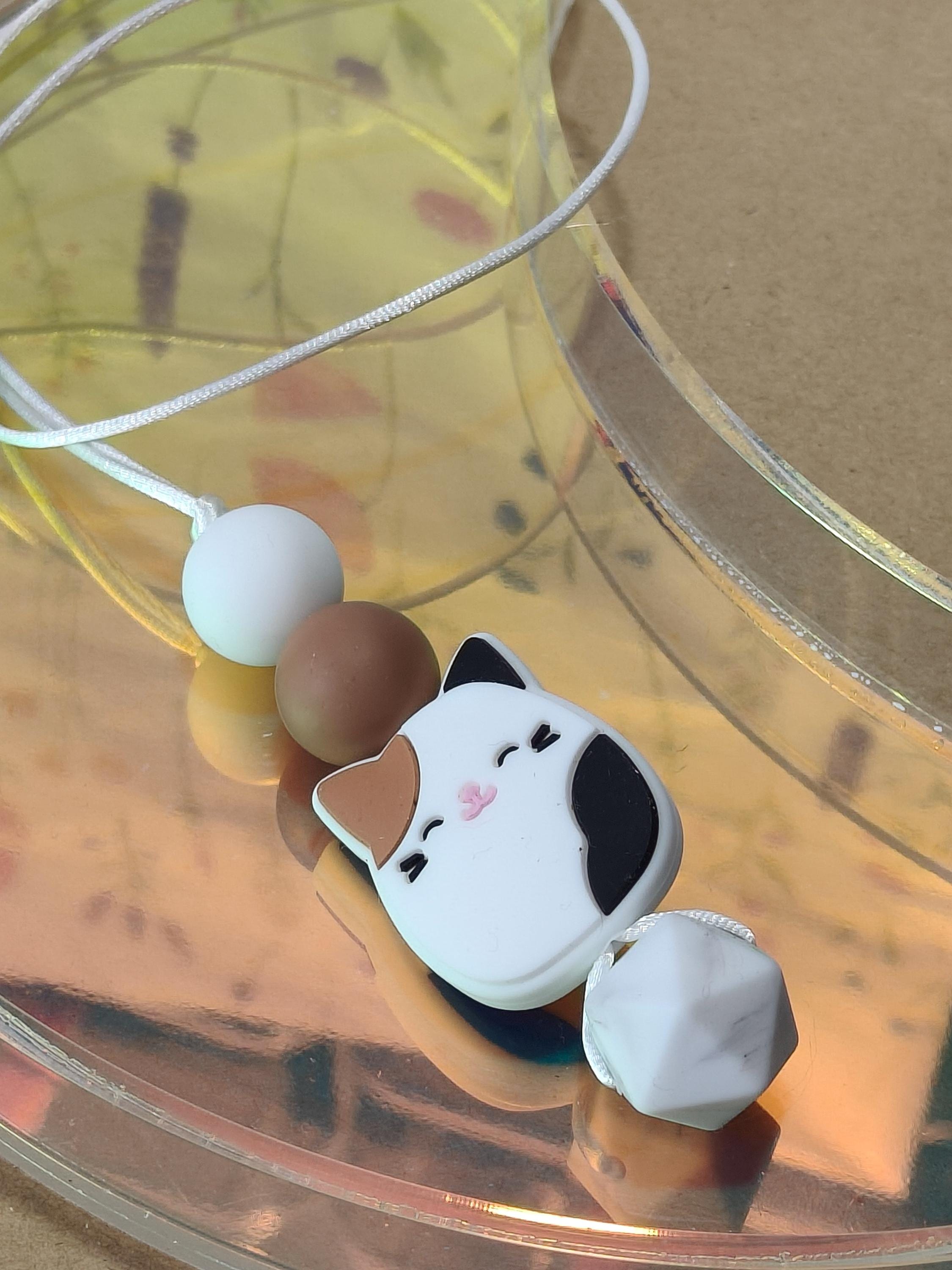 Handmade Silicone Beaded Necklace - Chewelry - Stim - Cat