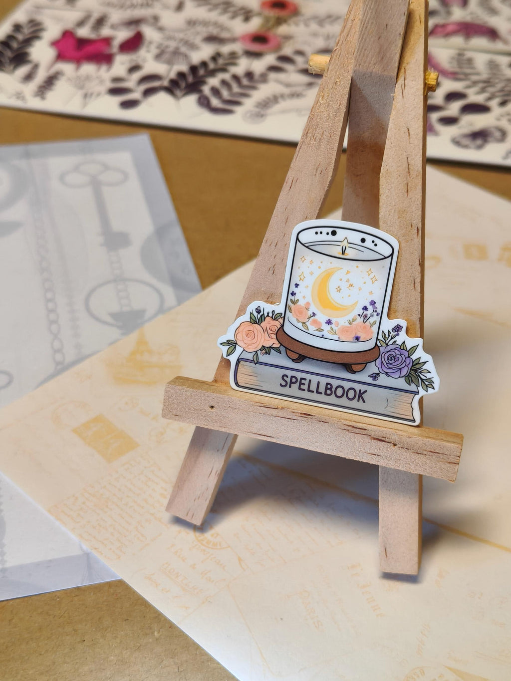 Vinyl Gothic Sticker - Witchy Table - Candle setup - Matte Laminated Sticker - Handmade - Water resistant