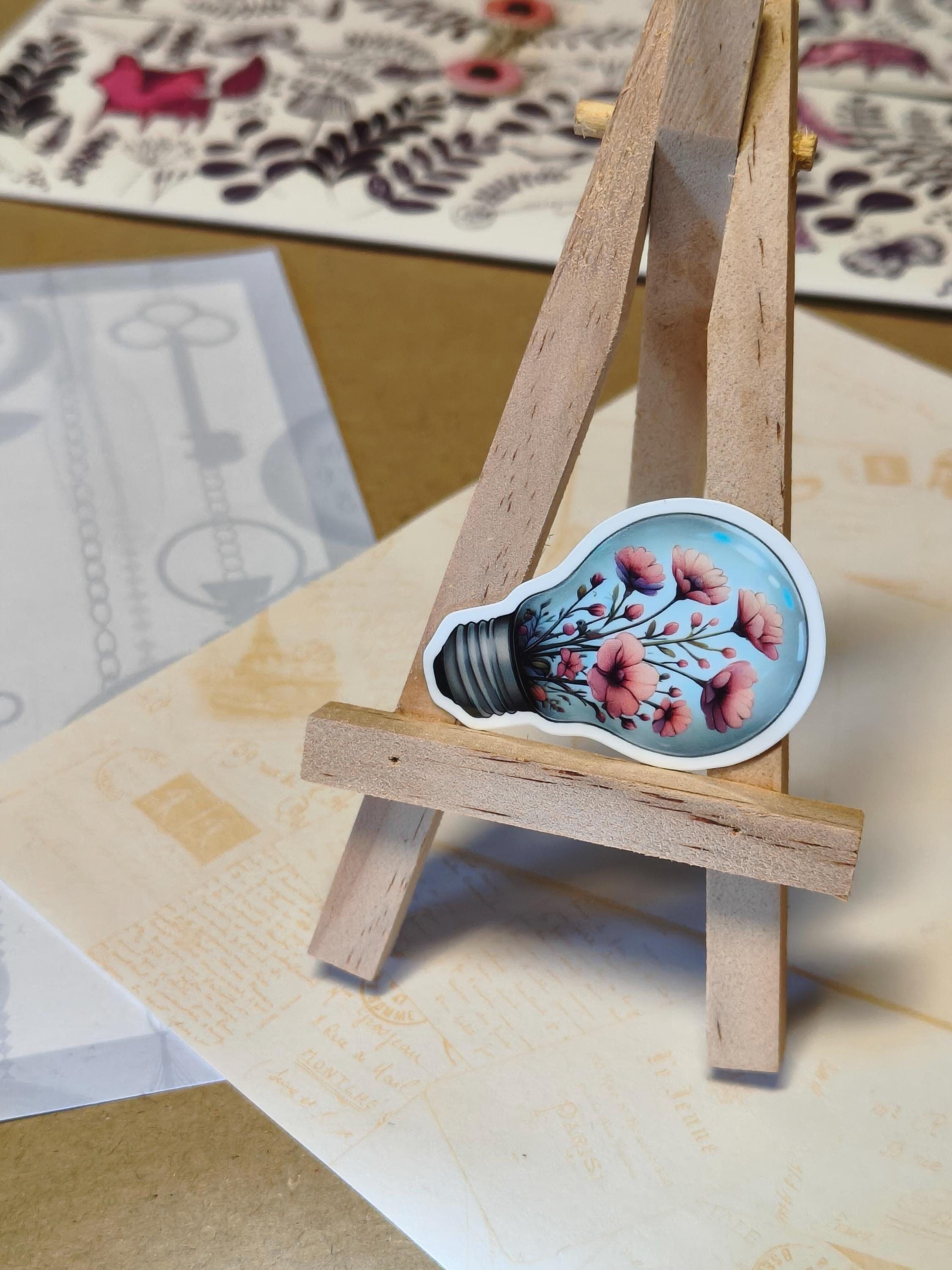 Vinyl Gothic Sticker - Flower Bulb - Matte Laminated Sticker - Handmade - Water resistant