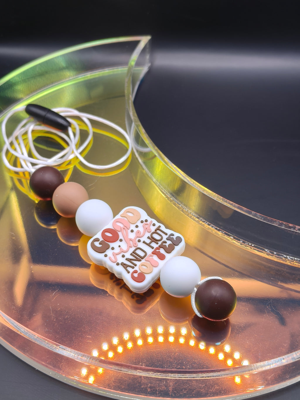 Handmade Silicone Beaded Necklace - Chewelry - Stim - Coffee Lover