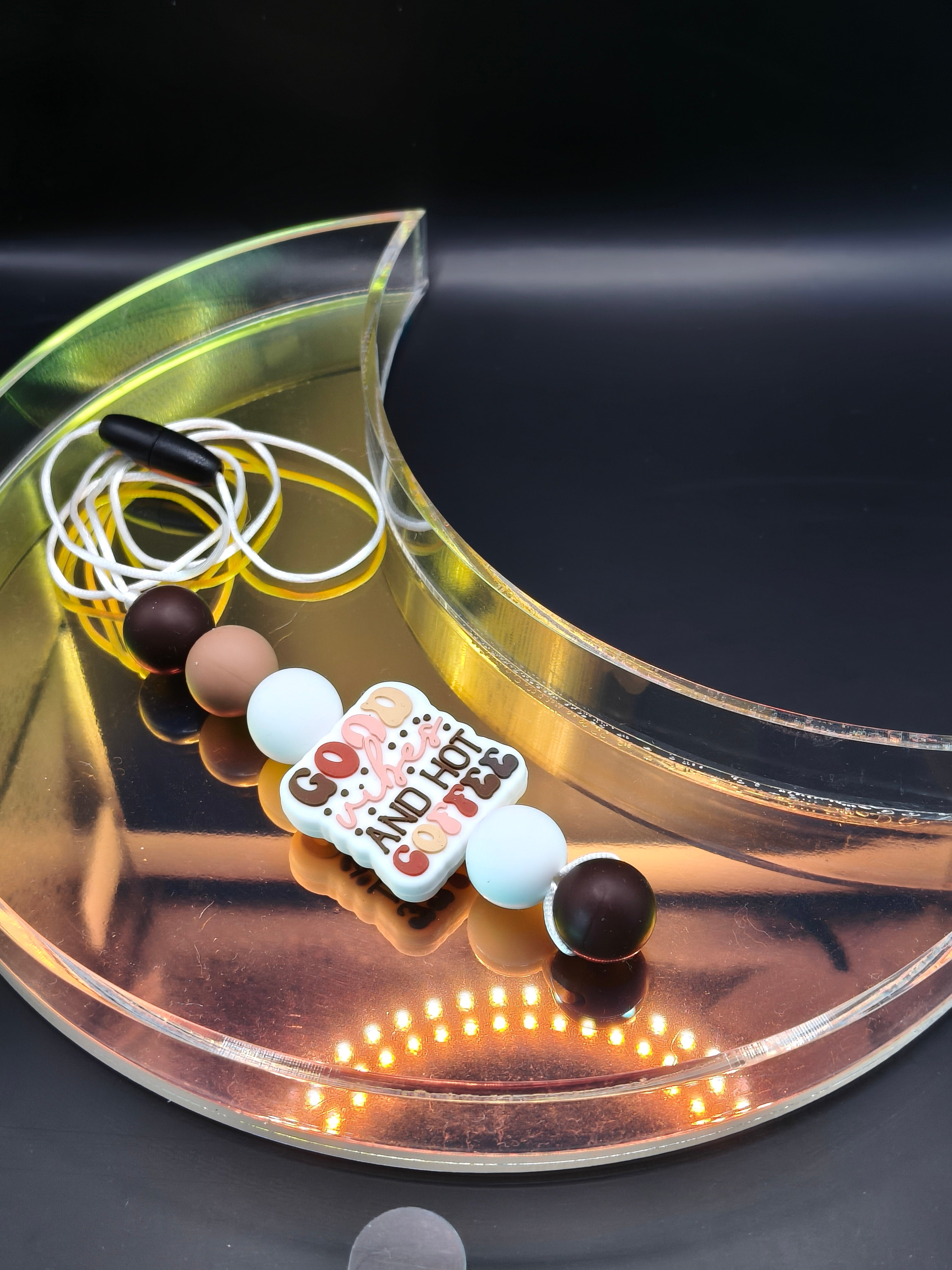 Handmade Silicone Beaded Necklace - Chewelry - Stim - Coffee Lover