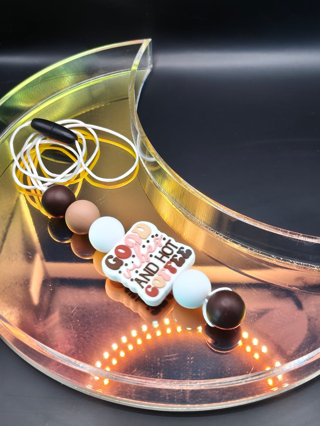 Handmade Silicone Beaded Necklace - Chewelry - Stim - Coffee Lover